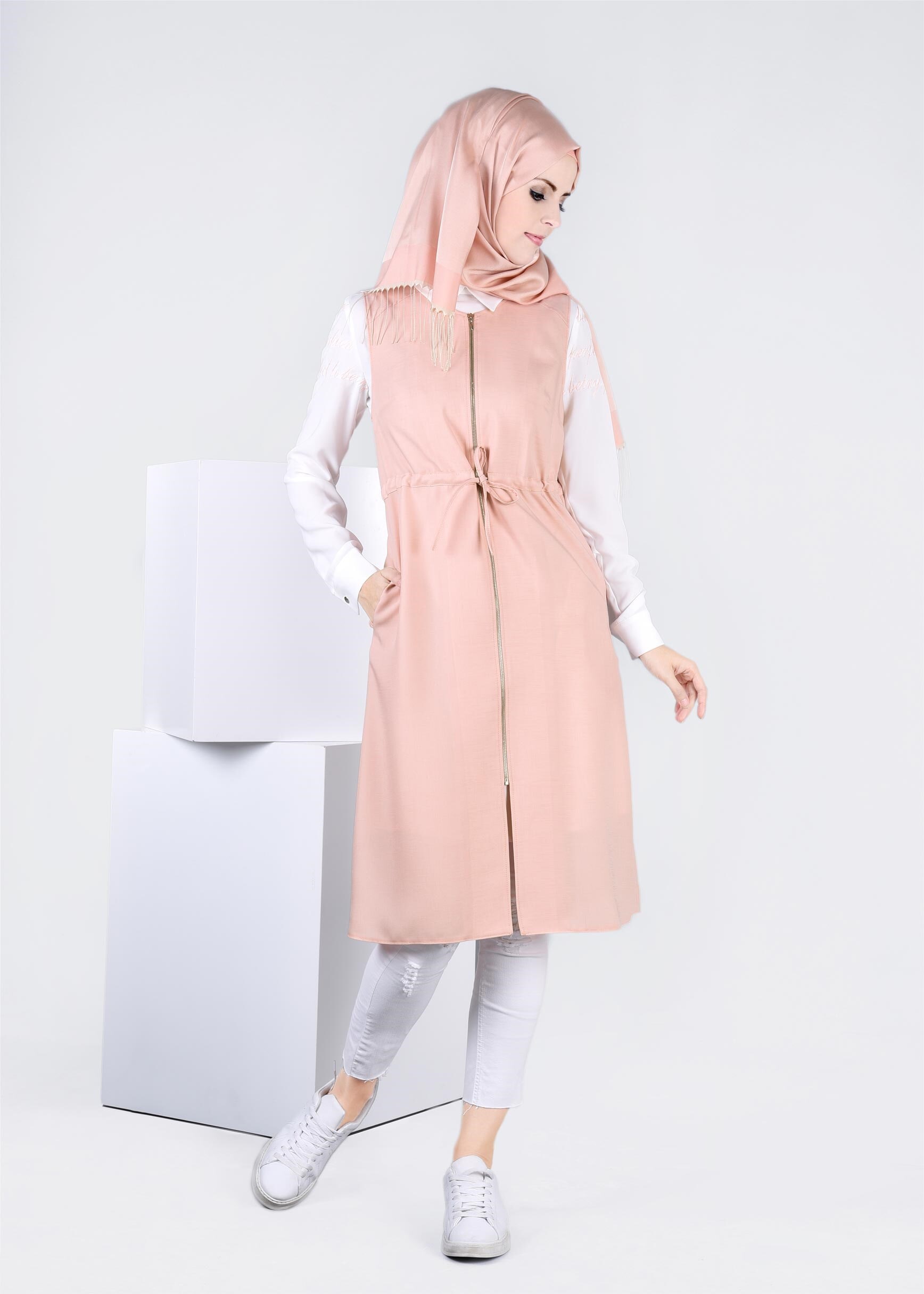 Tesettür giyim PUDRA 4312 YOGA 2&prime;Lİ TUNİK 38/46