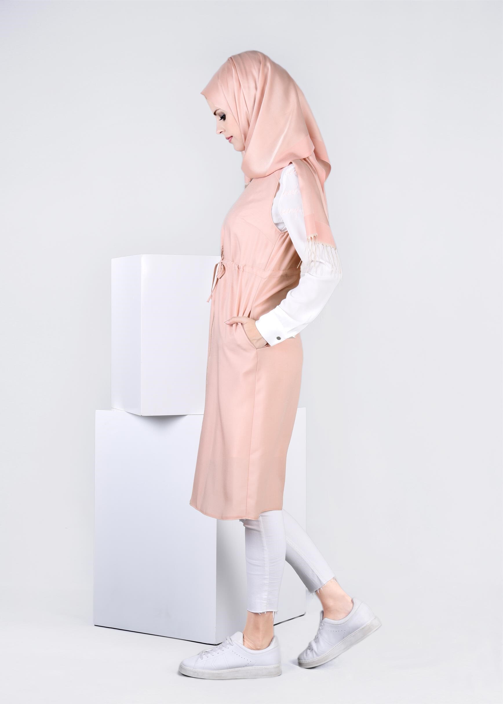 Tesettür giyim PUDRA 4312 YOGA 2&prime;Lİ TUNİK 38/46