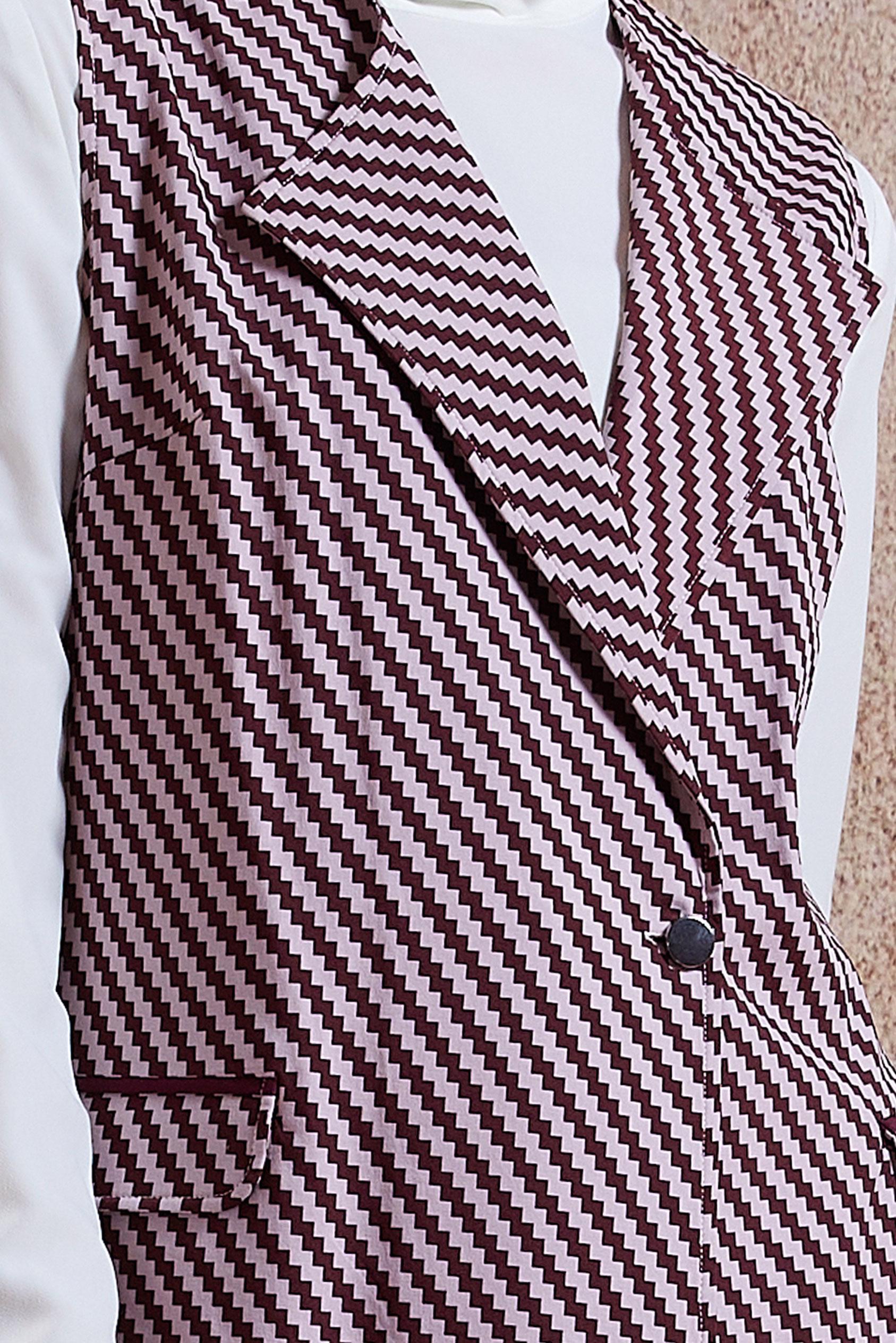 Tesettür giyim BORDO DESENLİ YELEKLİ TUNİK 4317 