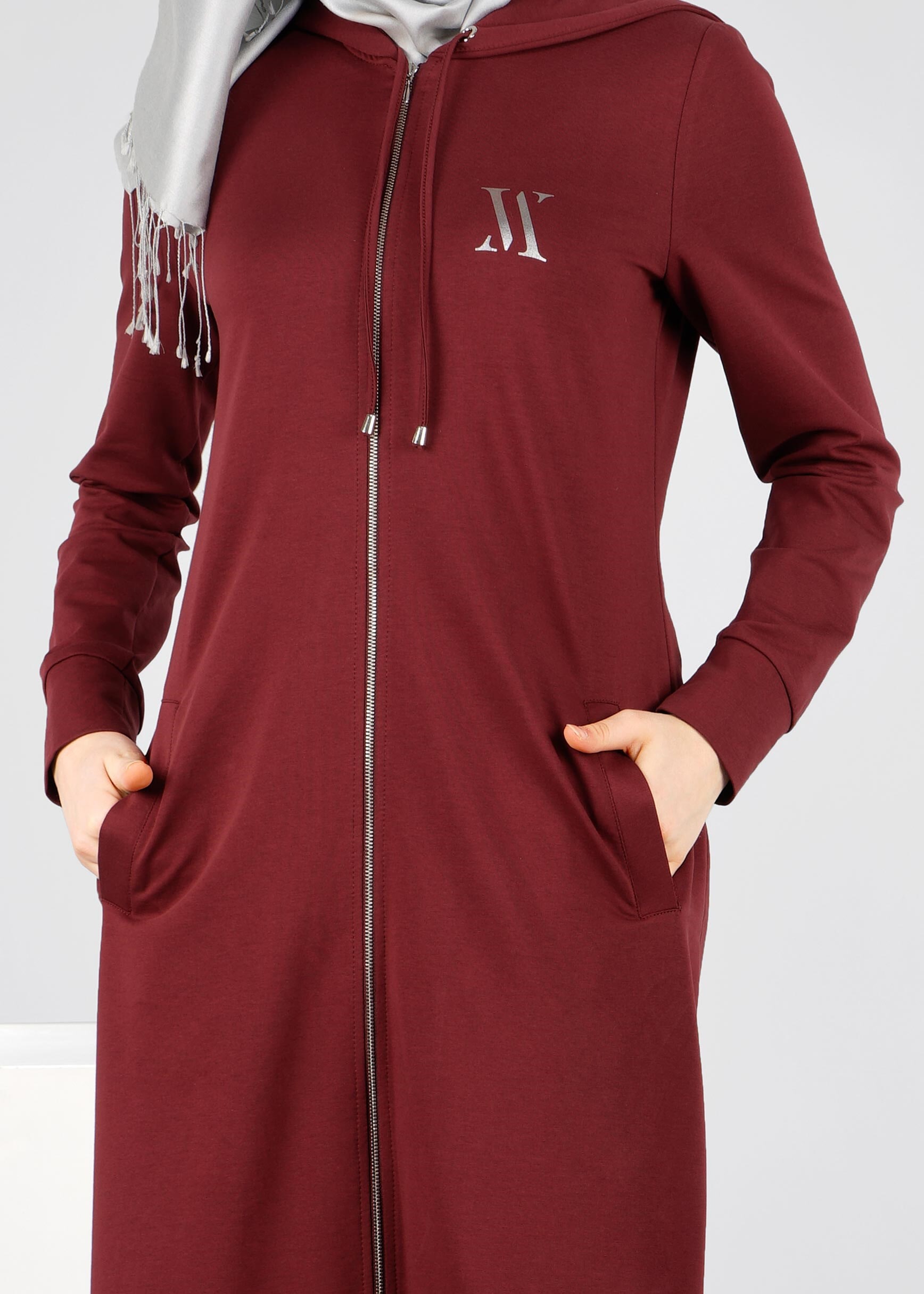 Tesettür giyim BORDO 4333 HİLDA EŞOFMAN TUNİK 36/46 TEK40-42