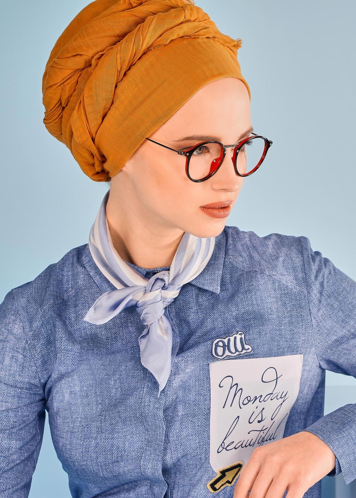 Tesettür giyim MAVİ 4342 CUNDA 10226 TUNİK 36/46 TEK38