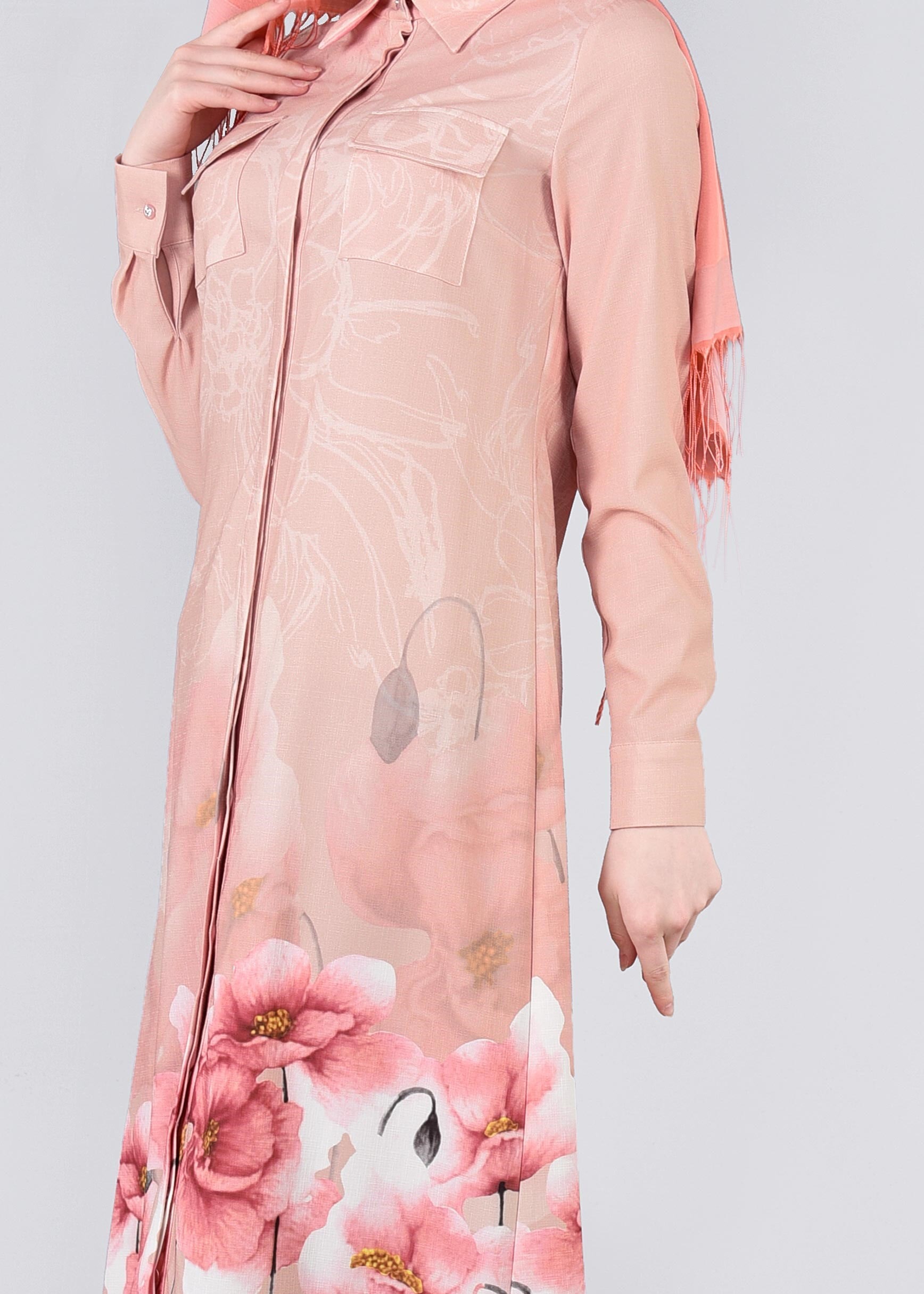 Tesettür giyim PUDRA 4344 İNCİ 143303 TUNİK 38/46 TEK40