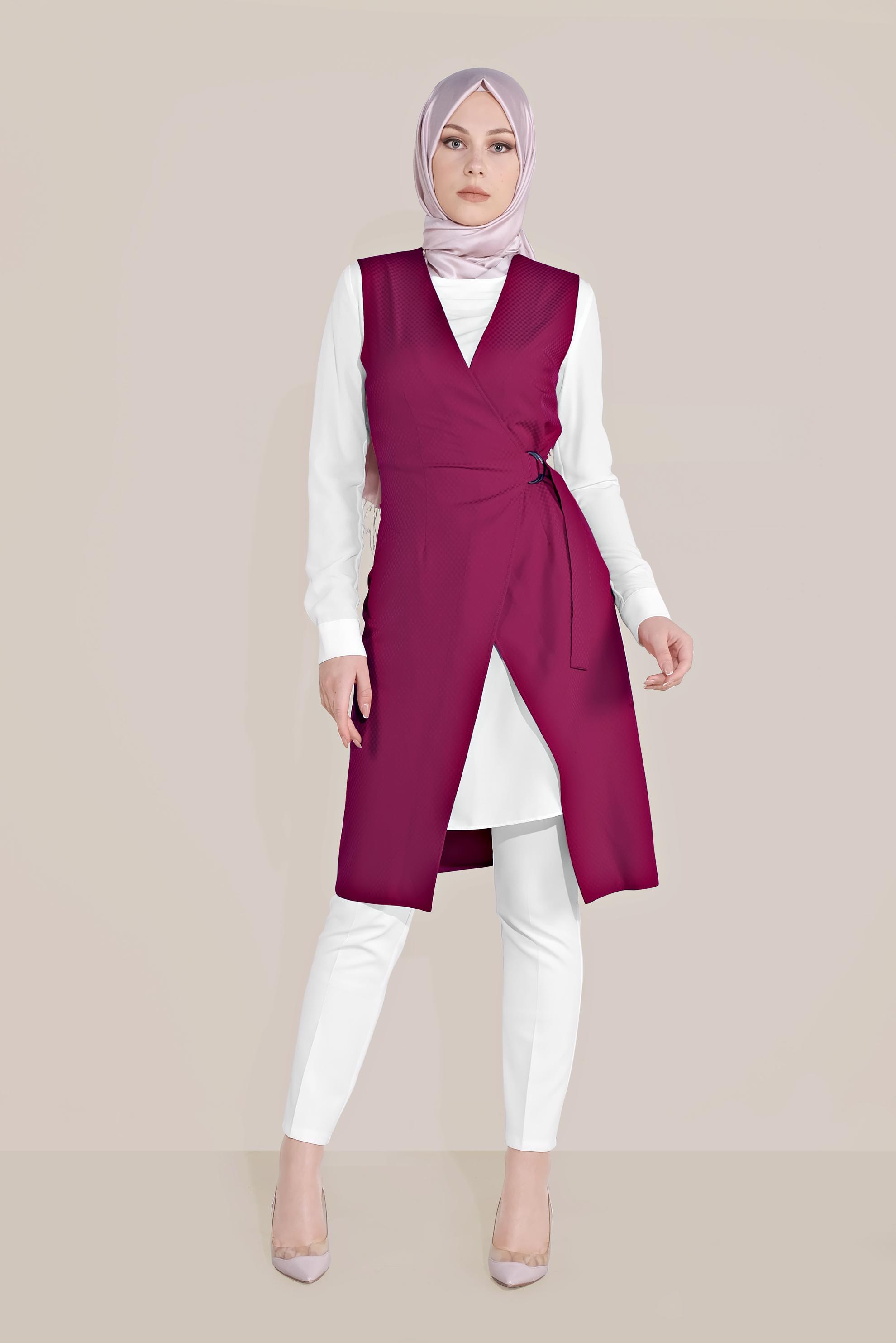 Tesettür giyim FUŞYA 4346 SENA 8960 2&prime;Lİ TUNİK 38/44 TEK40