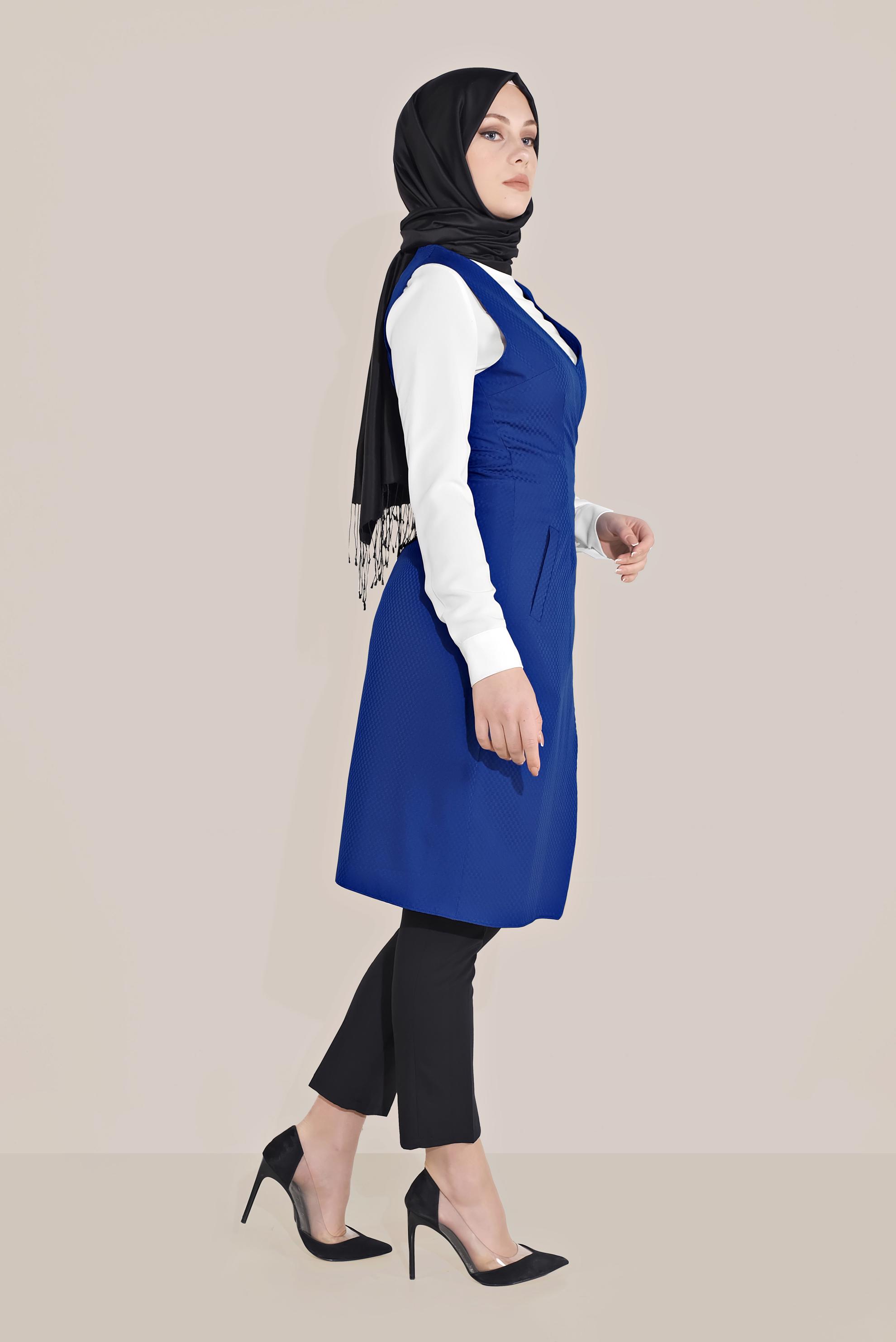 Tesettür giyim LACİVERT 4346 SENA 8960 2&prime;Lİ TUNİK 38/44 TEK40