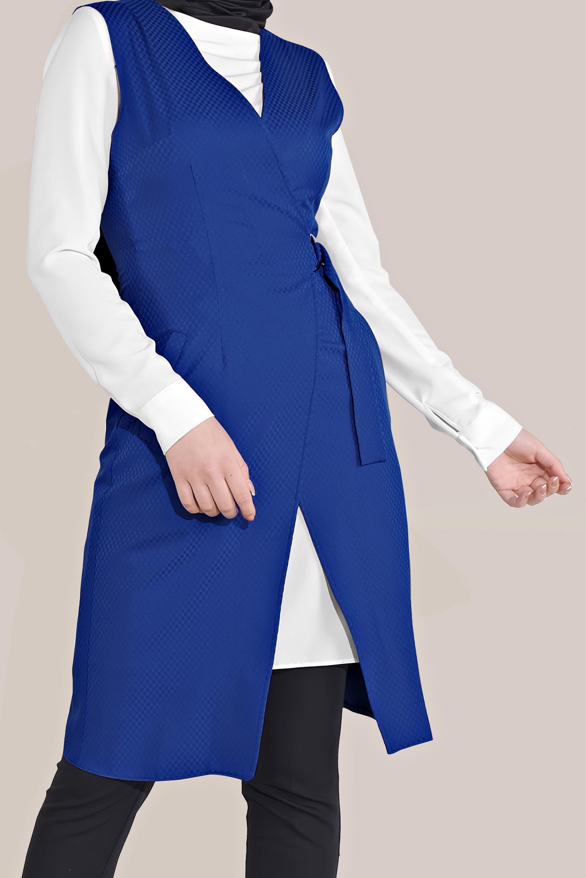 Tesettür giyim LACİVERT 4346 SENA 8960 2&prime;Lİ TUNİK 38/44 TEK40