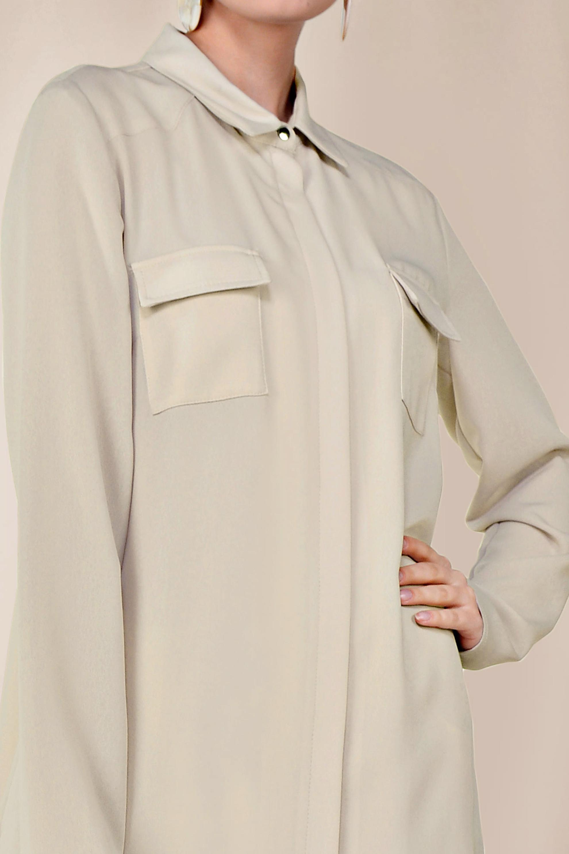 Tesettür giyim BEJ 4348 NİL CREP TUNİK 38/48 TEK40-42