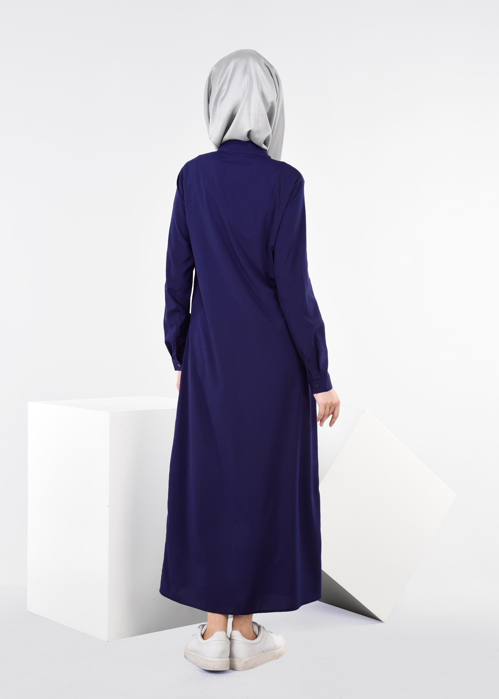 Tesettür giyim LACİVERT 4366 ROSA DÜZ TUNİK 38/48 TEK40