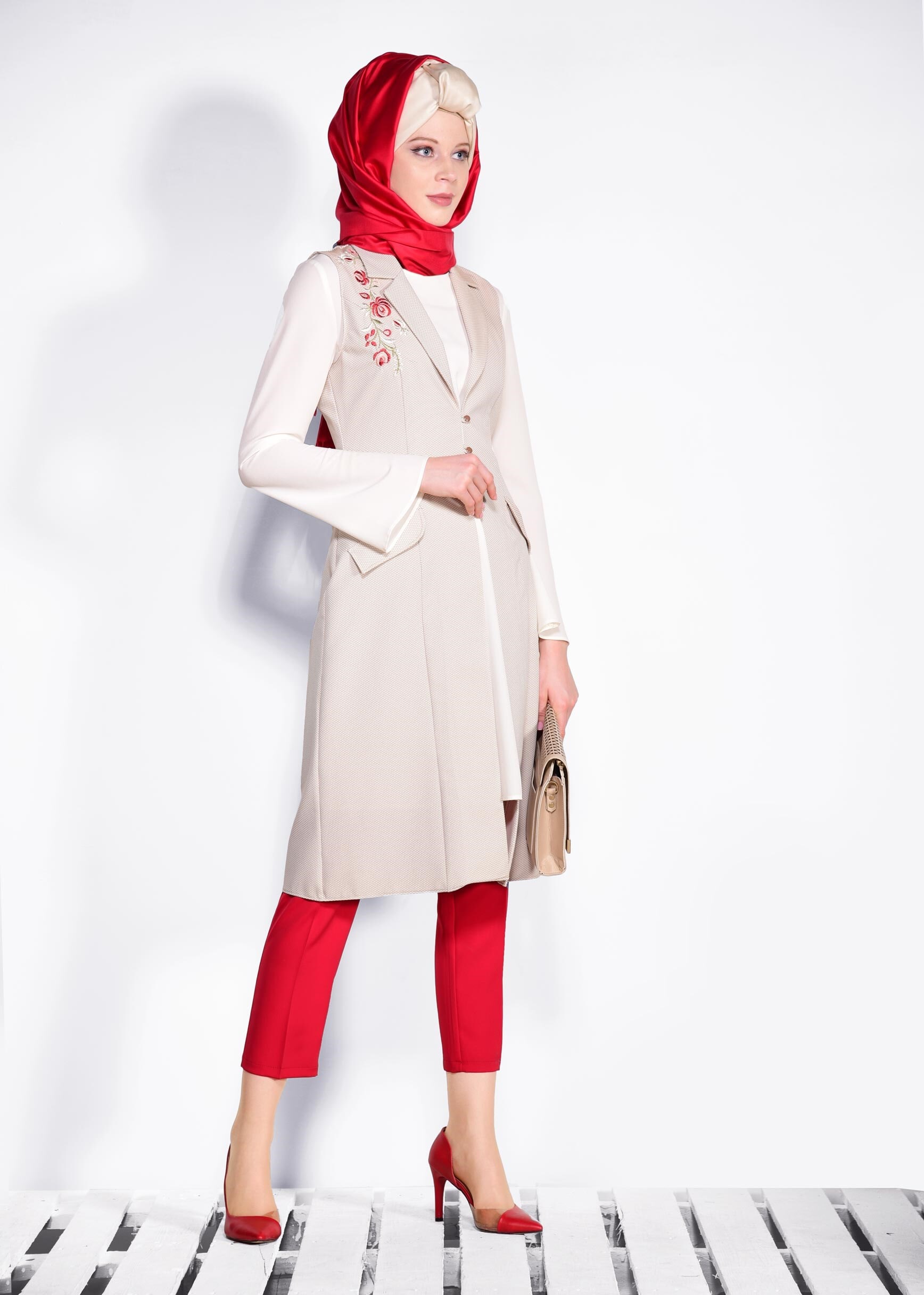 Tesettür giyim PUDRA 4374 BERTA 43625 2&prime;Lİ TUNİK 38/46 TEK40