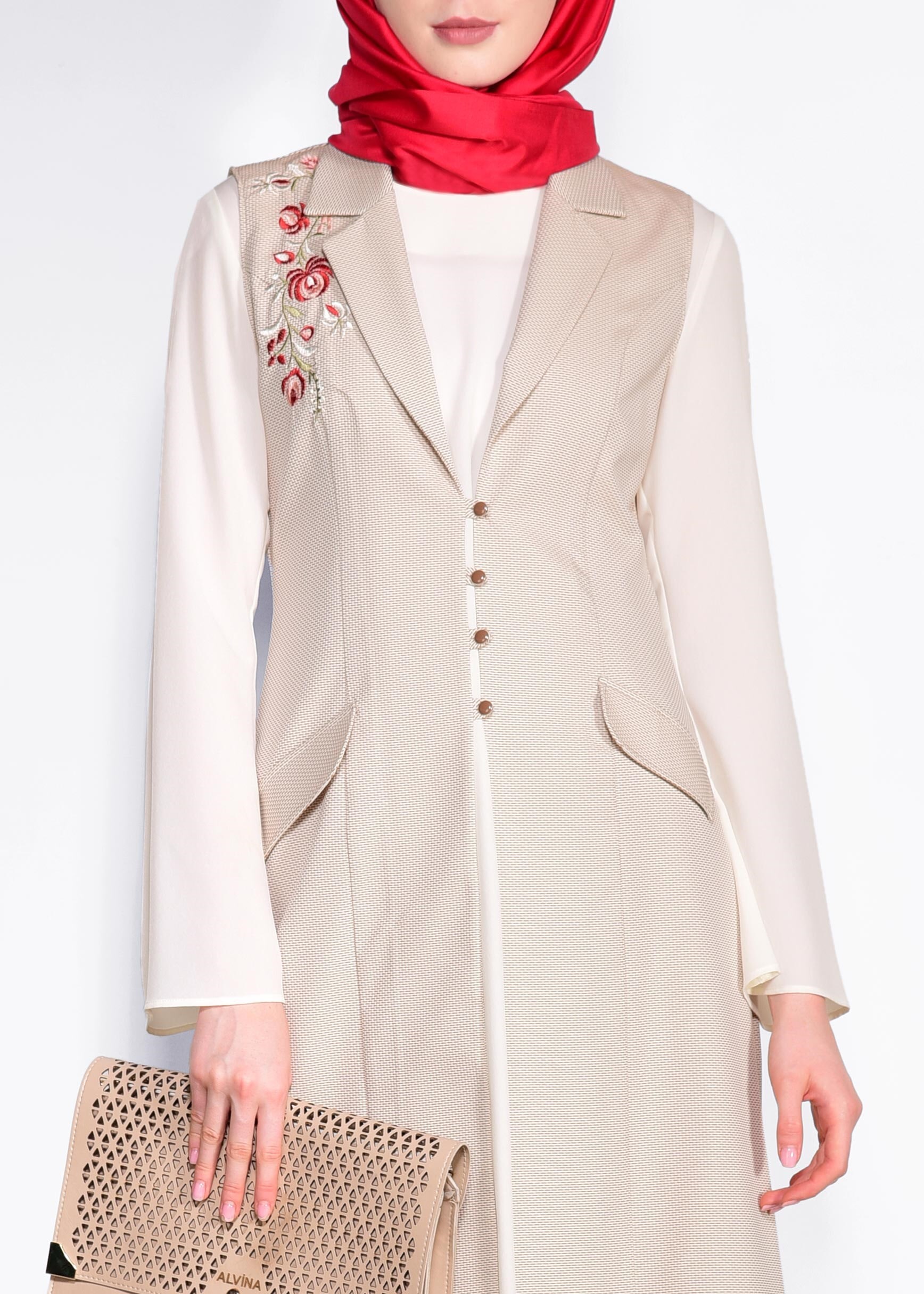 Tesettür giyim PUDRA 4374 BERTA 43625 2&prime;Lİ TUNİK 38/46 TEK40