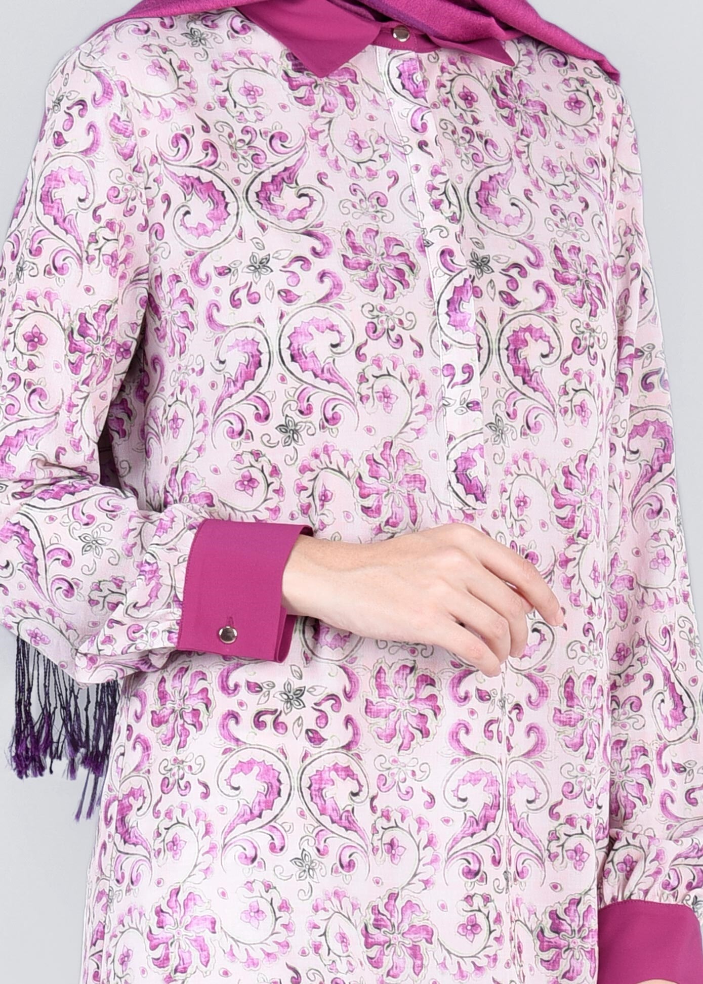 Tesettür giyim MOR 4392 BURBLE 10489 TUNİK 40/48