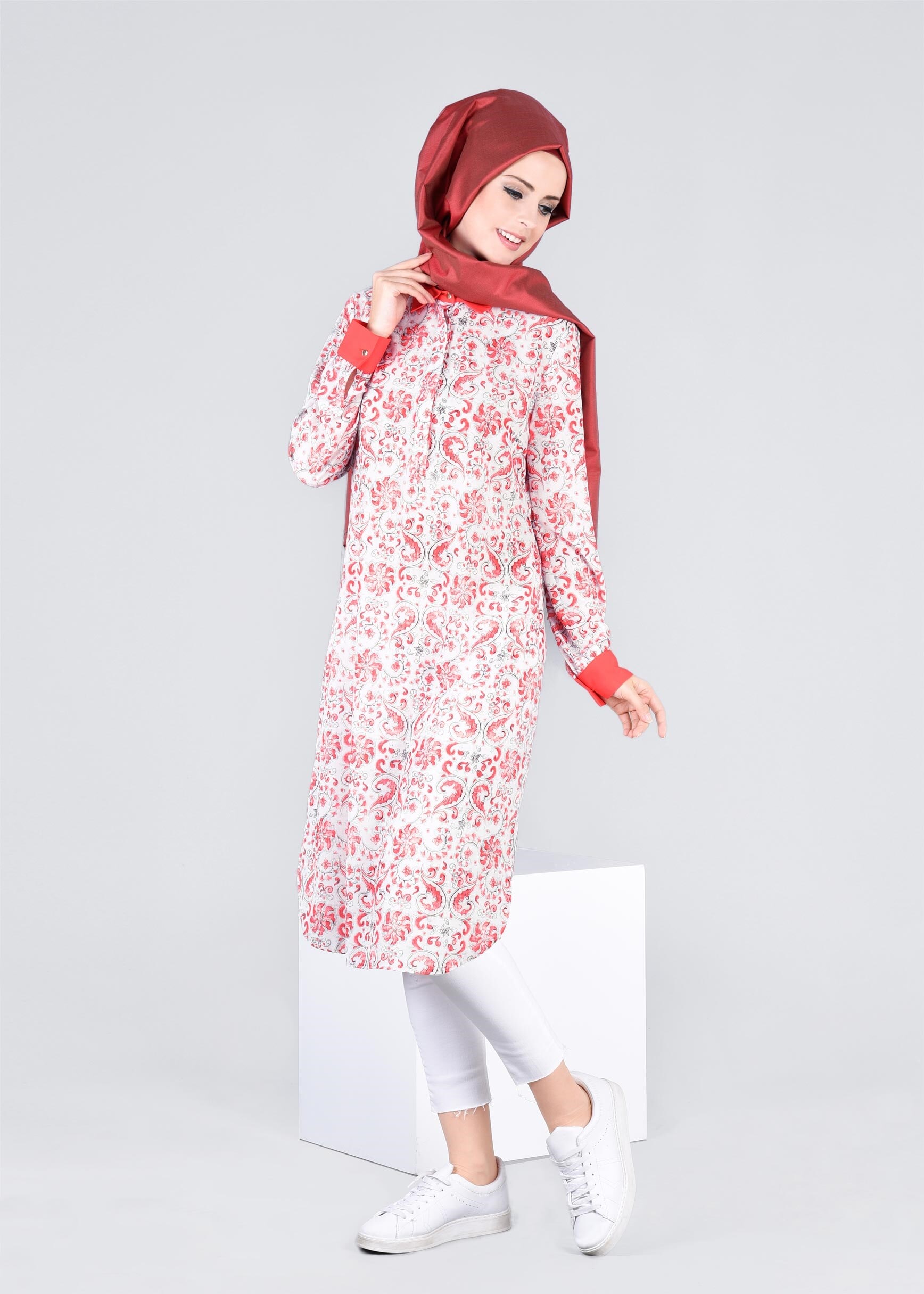 Tesettür giyim MERCAN 4392 BURBLE 10489 TUNİK 40/48