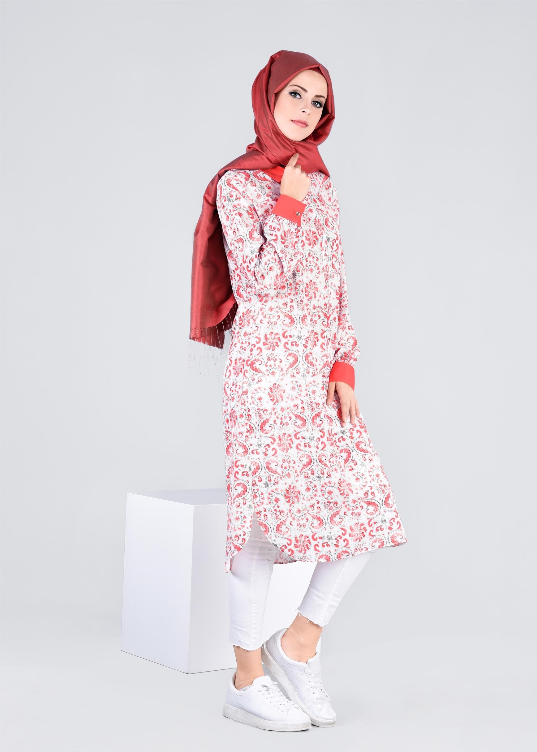 Tesettür giyim MERCAN 4392 BURBLE 10489 TUNİK 40/48