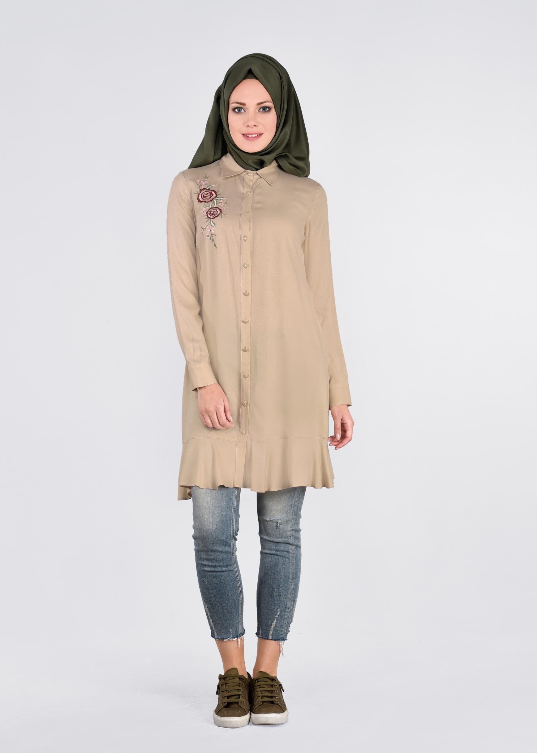 Tesettür giyim BEJ 4428 7972 TUNİK 38/46 TEK40