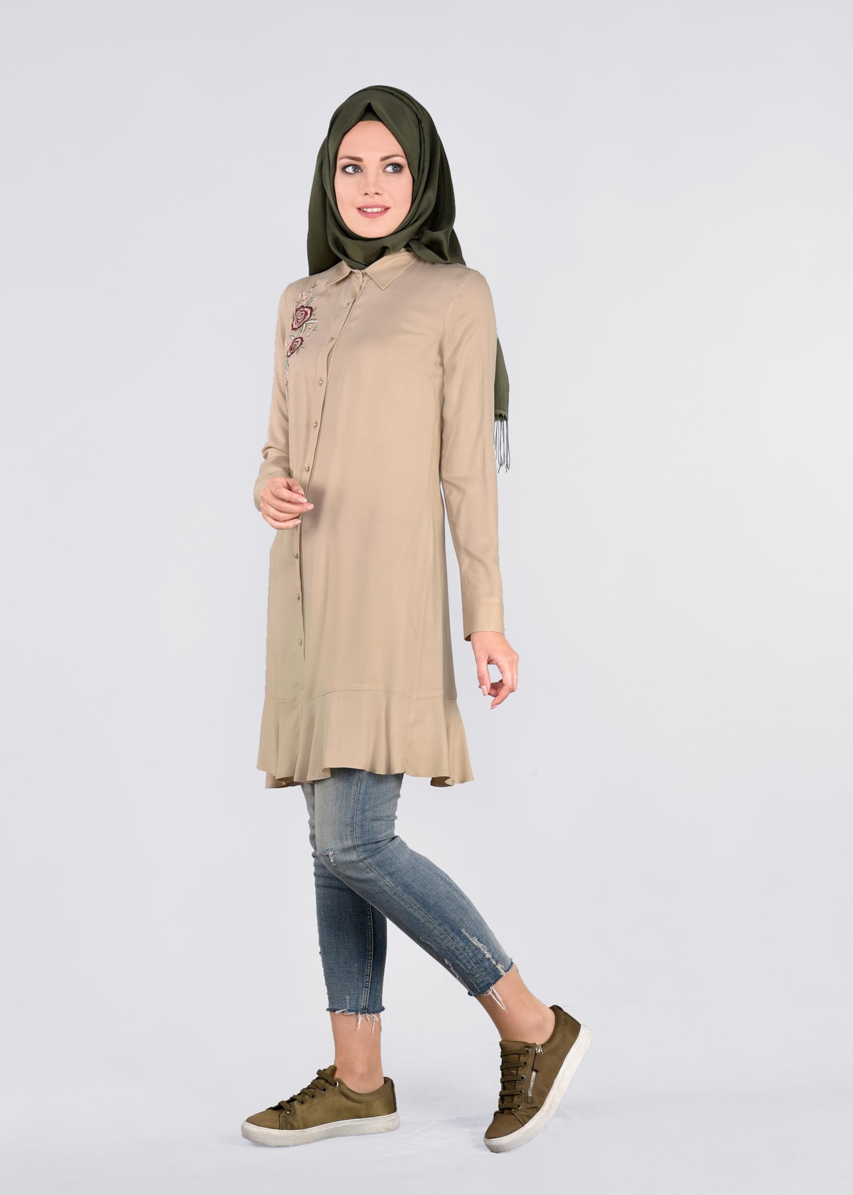 Tesettür giyim BEJ 4428 7972 TUNİK 38/46 TEK40