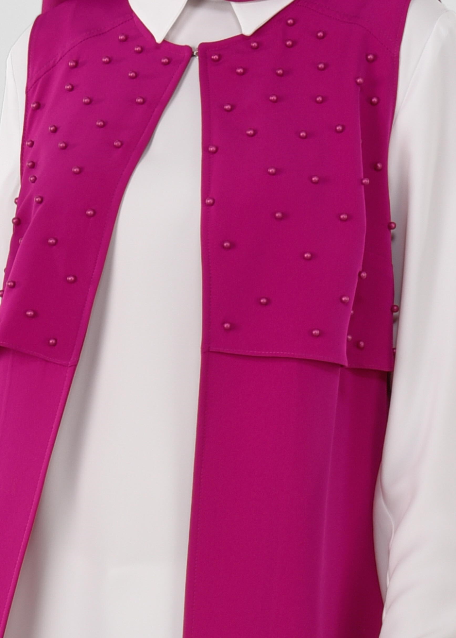 Tesettür giyim FUŞYA 4431 CREP CUPRA 2&prime;Lİ TUNİK 38/46 TEK40