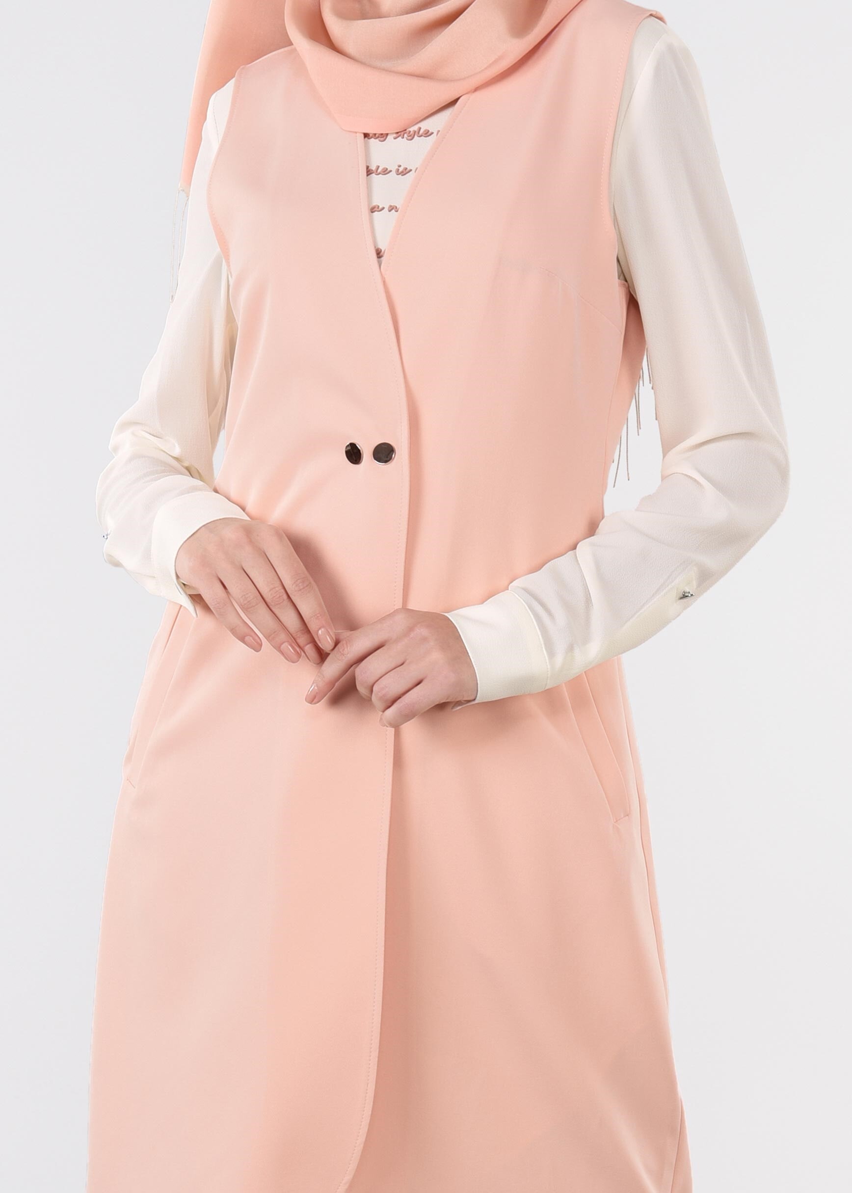 Tesettür giyim PUDRA 4434 ZADE 2&prime;Lİ TUNİK 38/46 TEK36