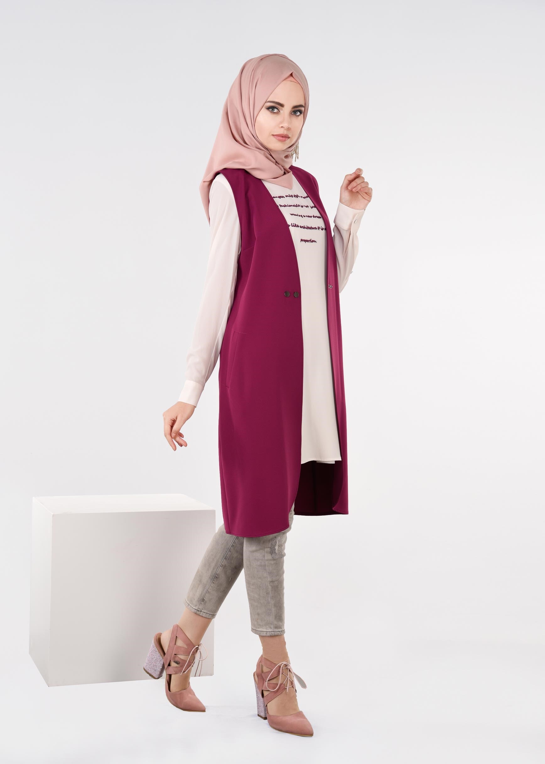 Tesettür giyim MOR 4434 ZADE 2&prime;Lİ TUNİK 38/46 TEK36