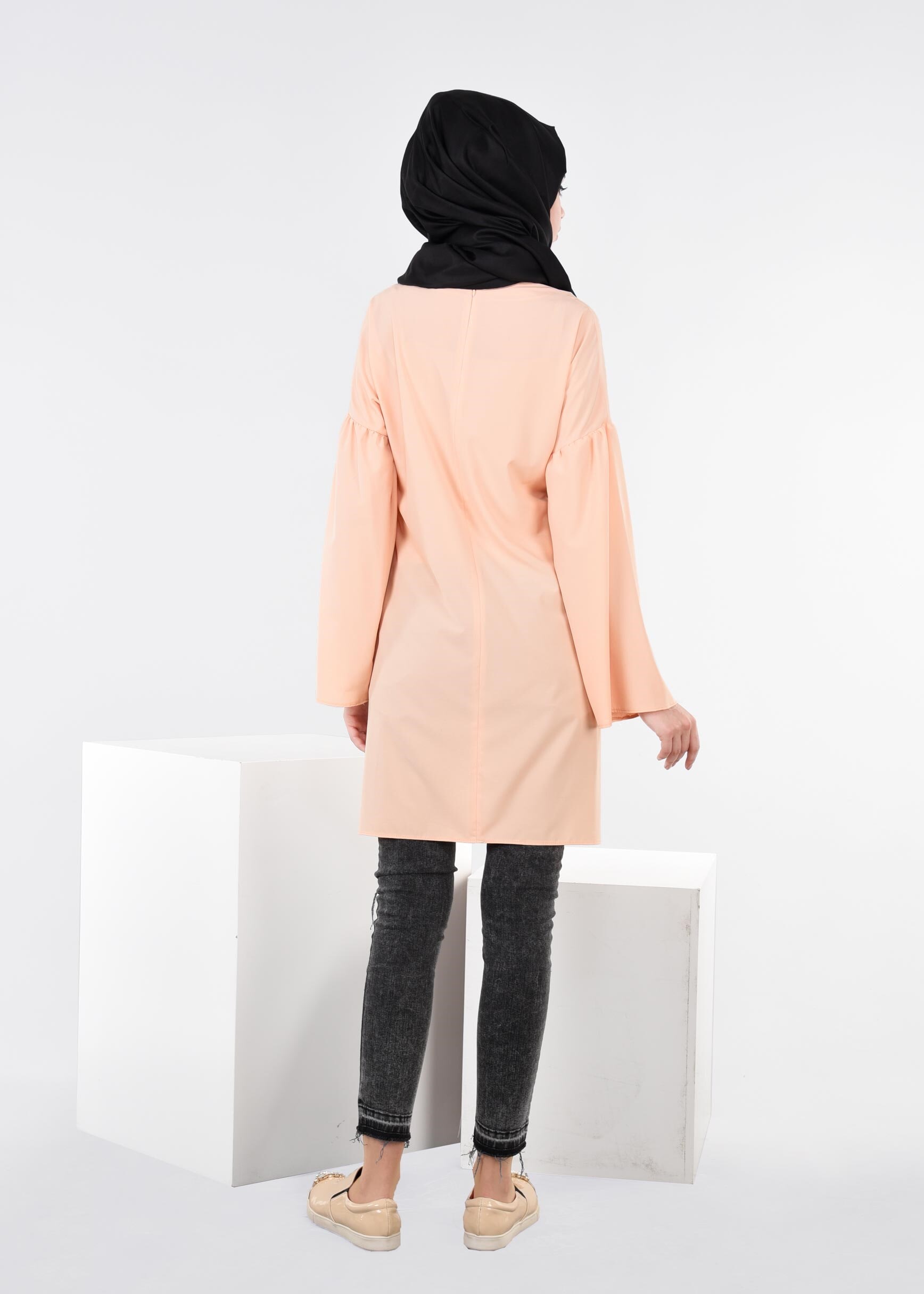 Tesettür giyim PUDRA 4435 NEW FESTİVAL TUNİK 36/42 TEK38