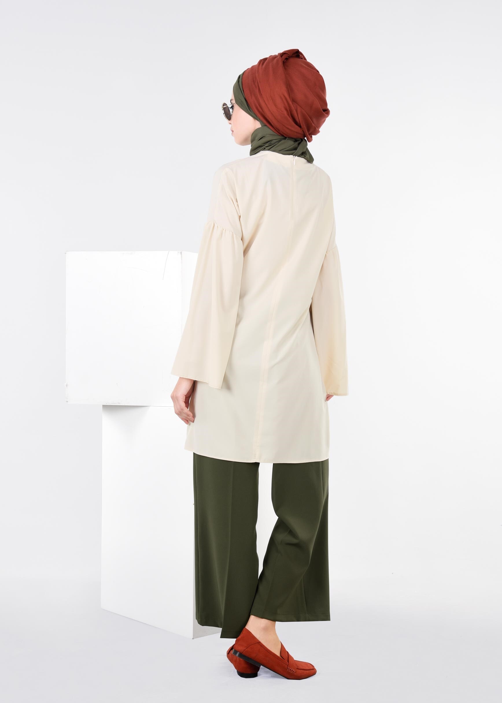 Tesettür giyim BEJ 4435 NEW FESTİVAL TUNİK 36/42 TEK38