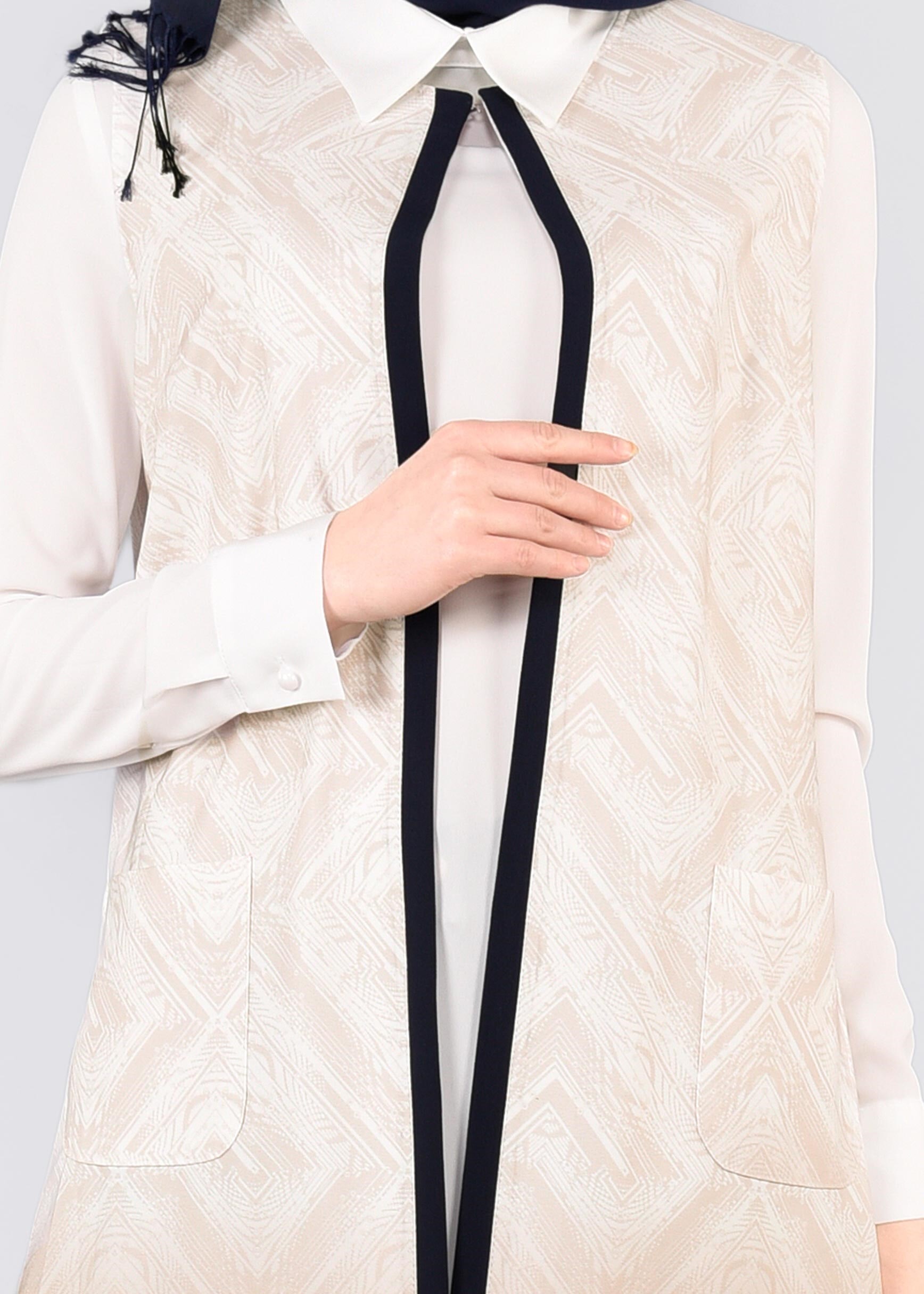 Tesettür giyim BEJ 4450 SAKIZ 10891 2&prime;Lİ TUNİK 38/46 TEK40