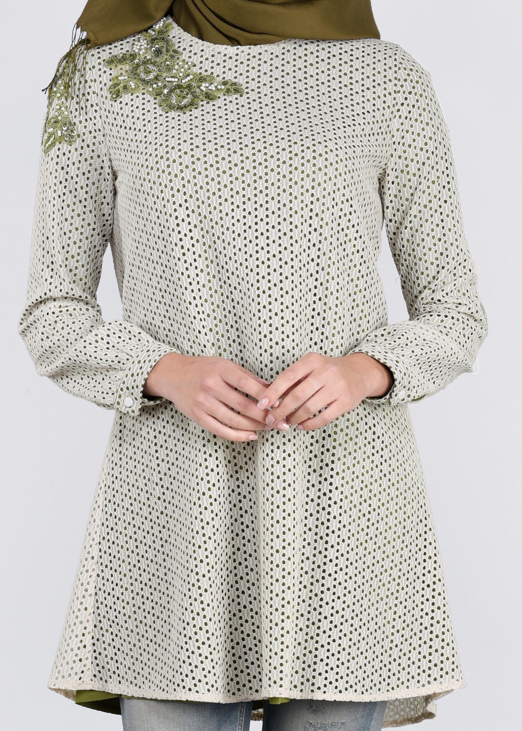 Tesettür giyim BEJ 4452 BİTA 1664 TUNİK 36/42