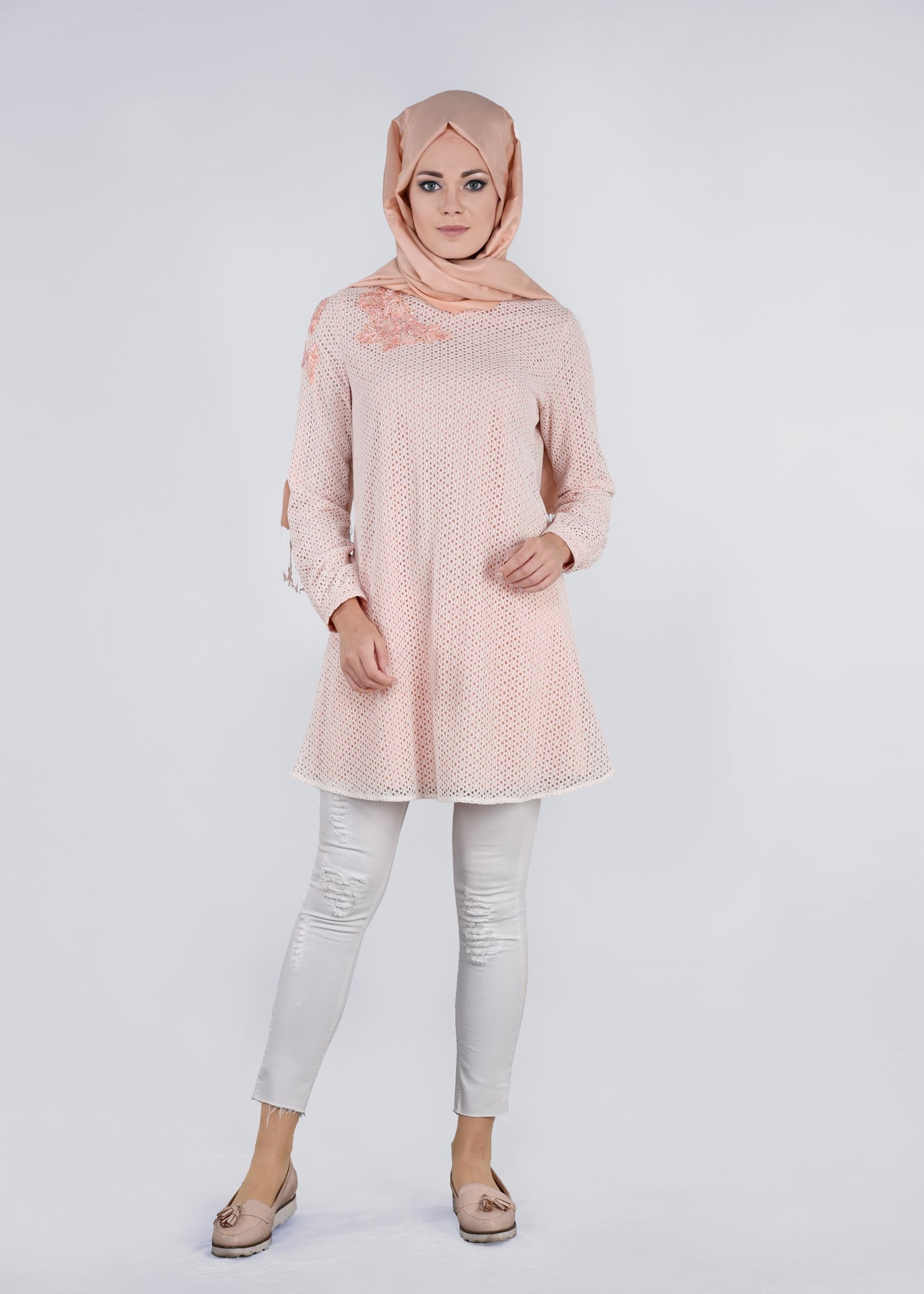 Tesettür giyim BEJ 4452 BİTA 1664 TUNİK 36/42