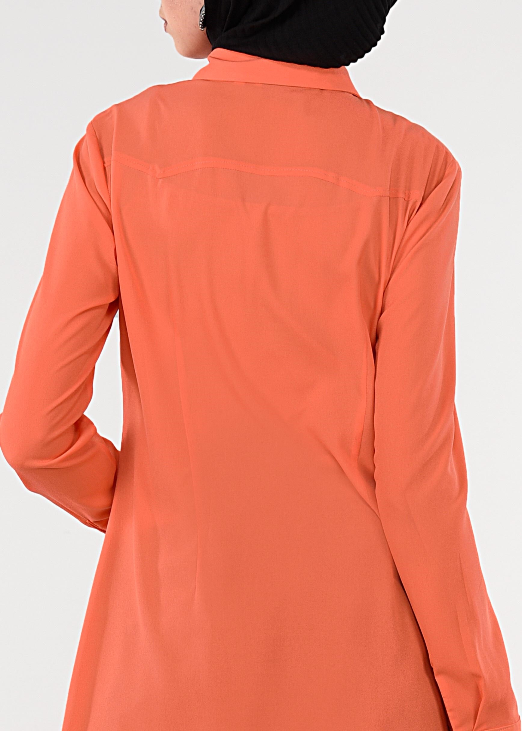 Tesettür giyim TURUNCU 4460 SACURA TESETTÜR TUNİK 38/46 TEK36