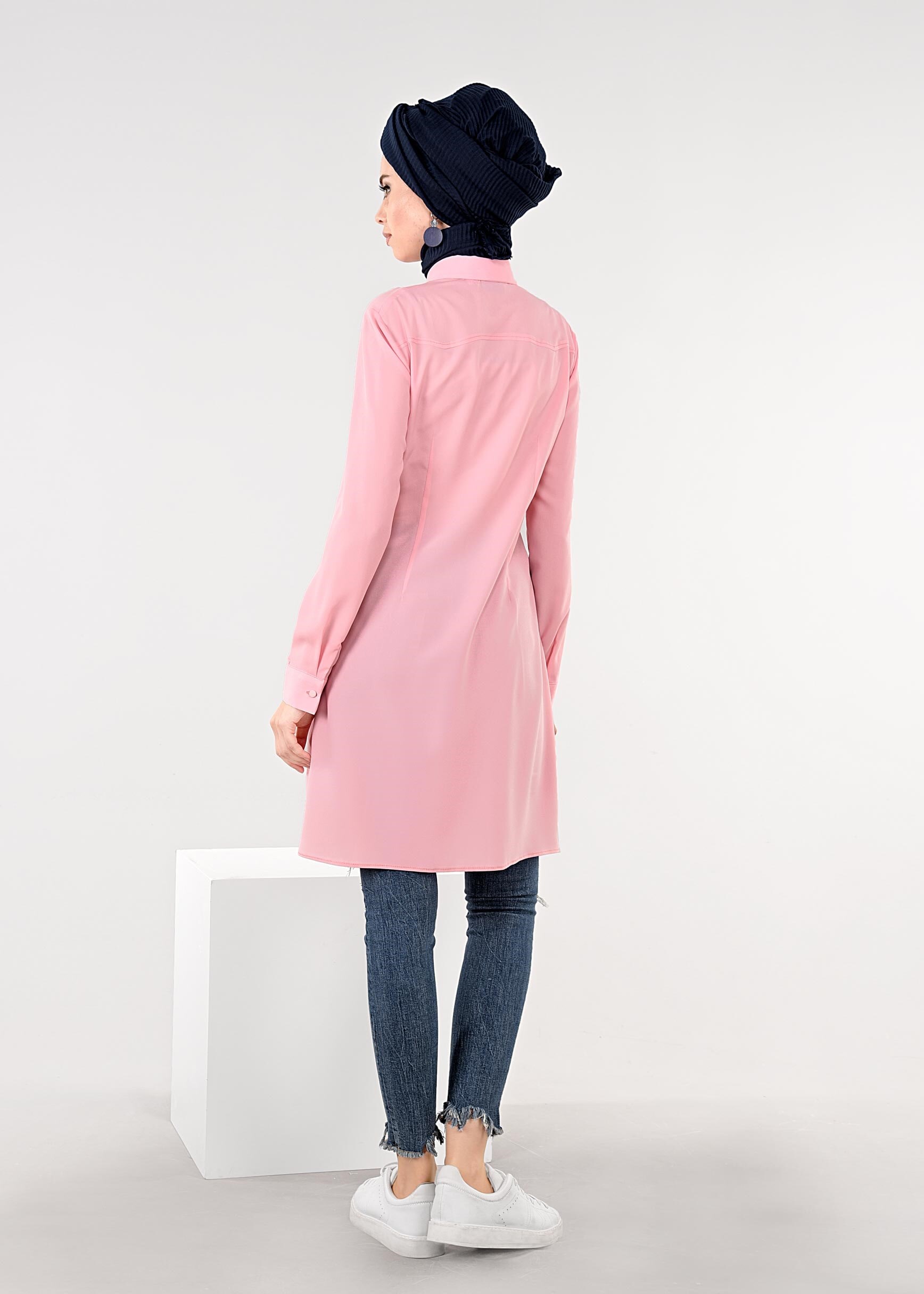 Tesettür giyim PEMBE 4460 SACURA TESETTÜR TUNİK 38/46 TEK36