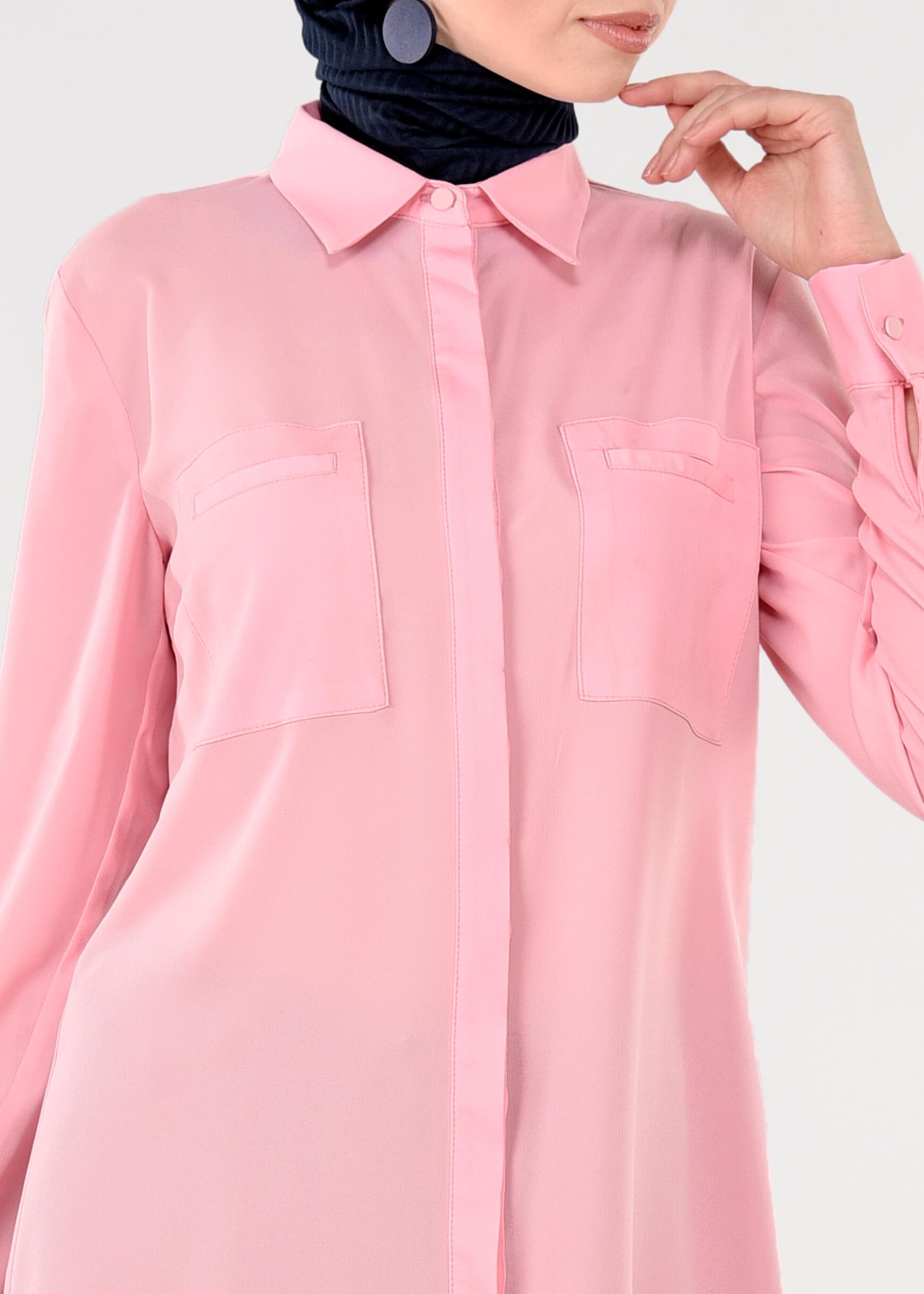 Tesettür giyim PEMBE 4460 SACURA TESETTÜR TUNİK 38/46 TEK36