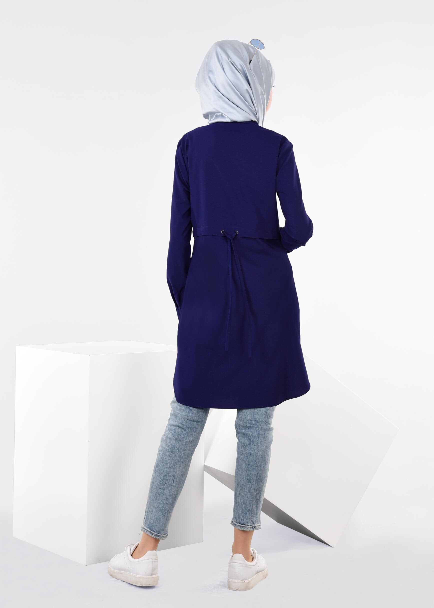 Tesettür giyim LACİVERT 4461 ELETA 43363 TUNİK 36/44 TEK40