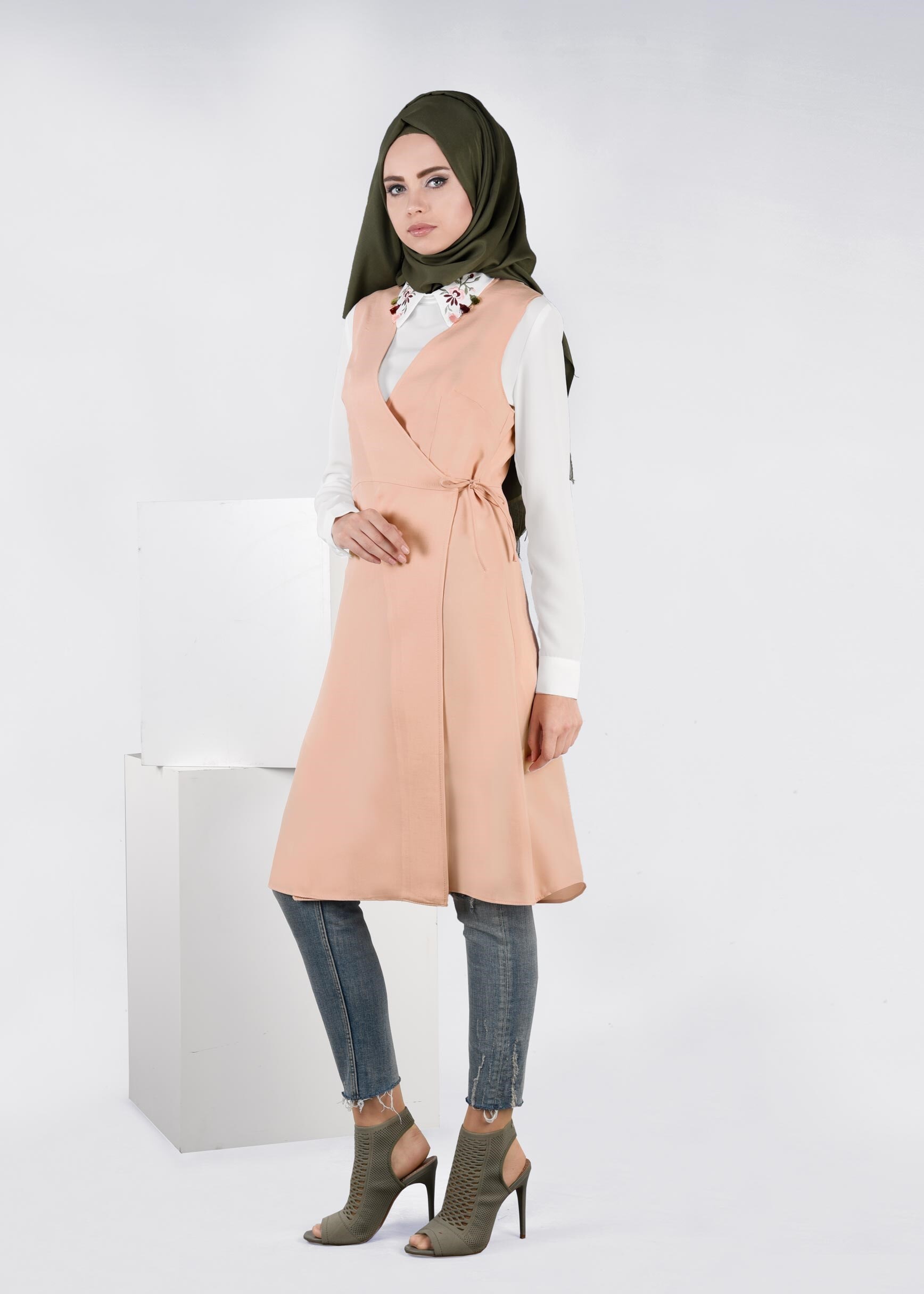 Tesettür giyim PUDRA 4469 YOGA 2&prime;Lİ TUNİK 38/44