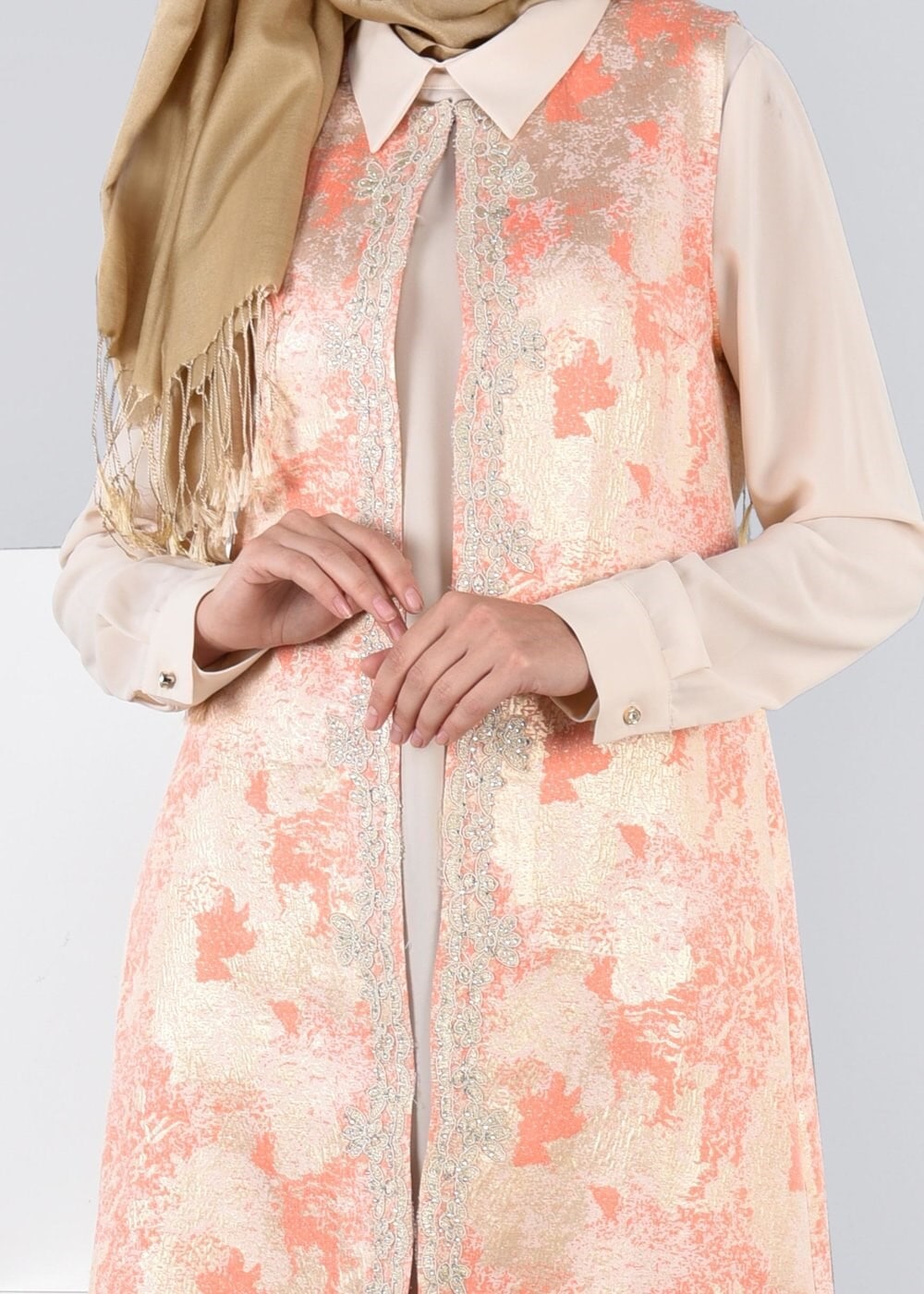 Tesettür giyim MERCAN 4475 JAKAR 694 2&prime;Lİ TUNİK 40/48 TEK38