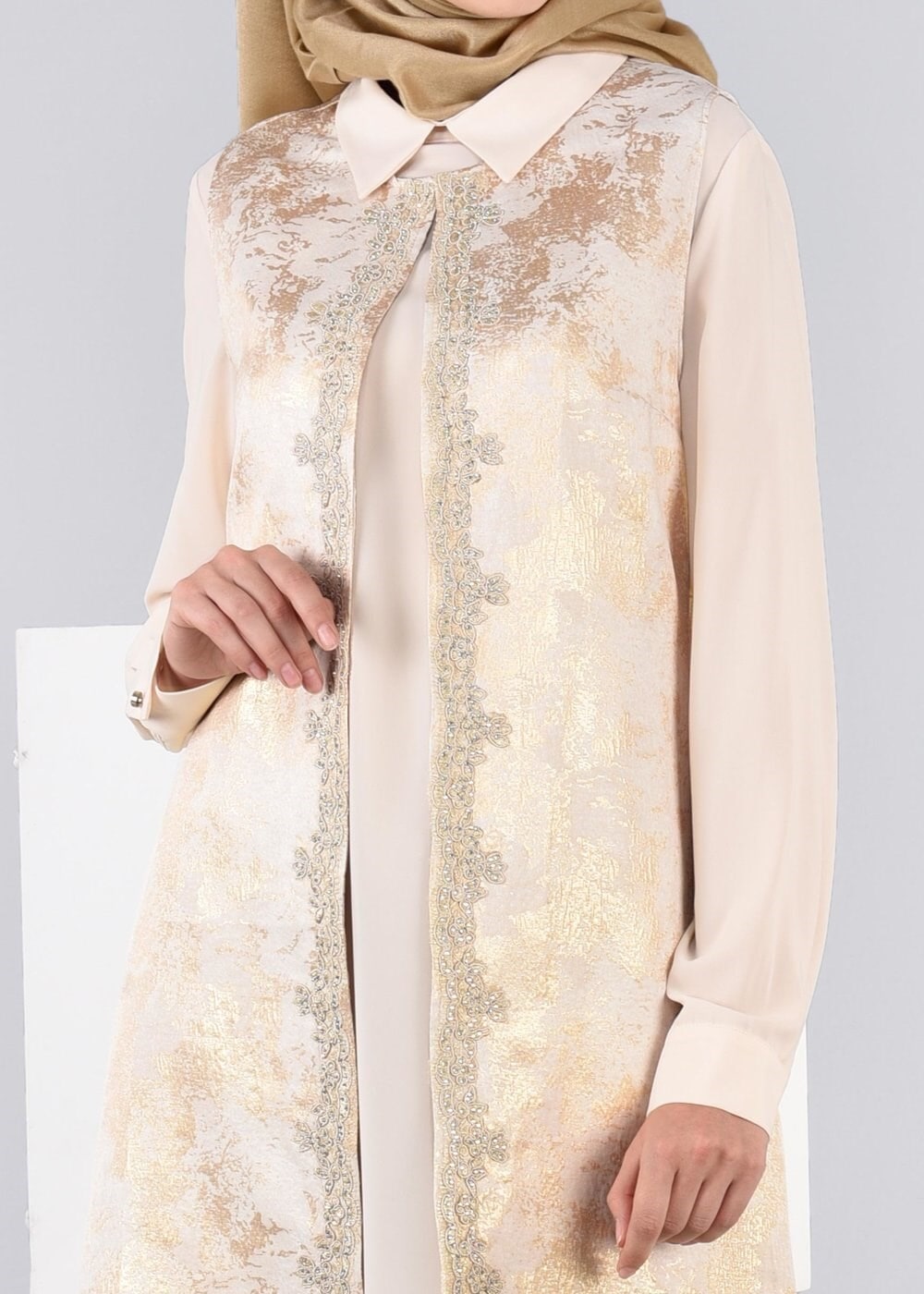 Tesettür giyim BEJ 4475 JAKAR 694 2&prime;Lİ TUNİK 40/48 TEK38