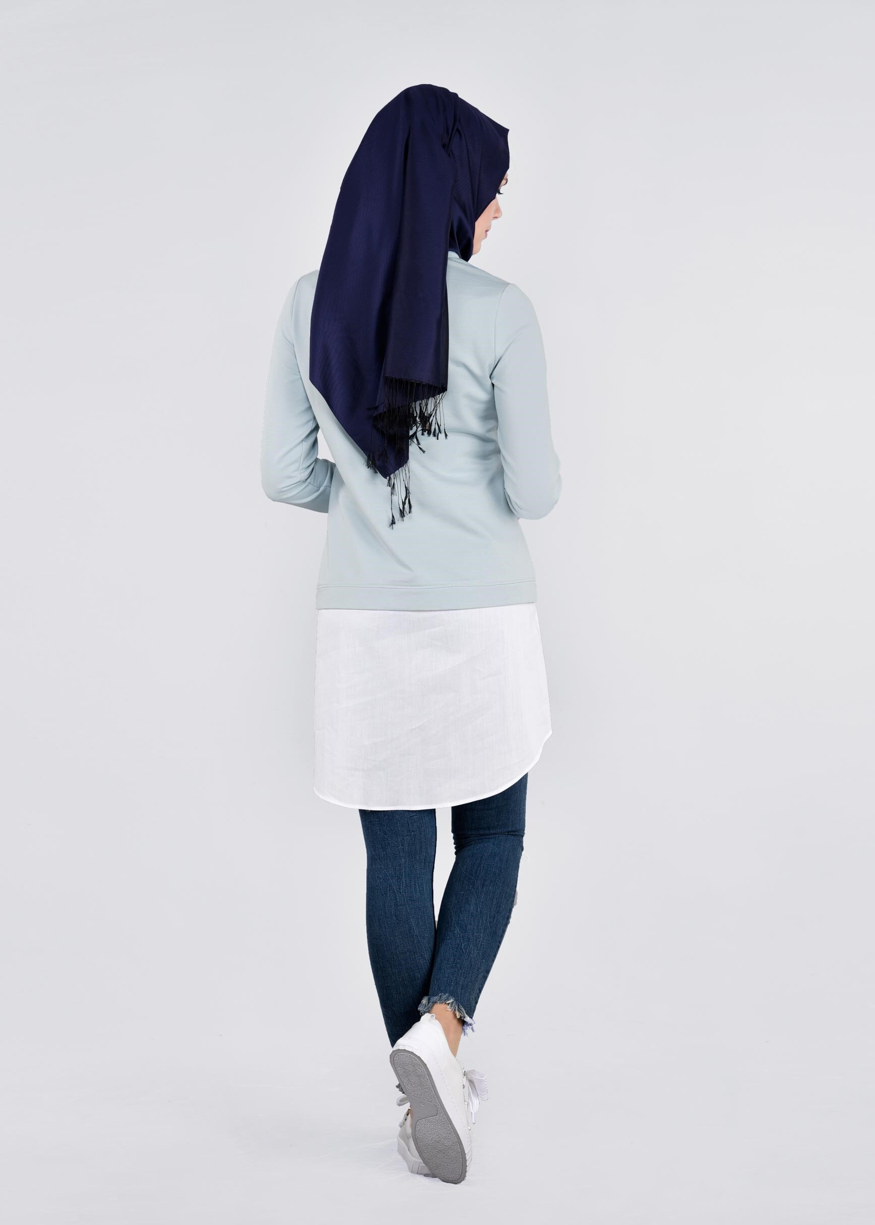 Tesettür giyim MAVİ 4501 HOLLY EŞOFMAN TUNİK 36/42 TEK38