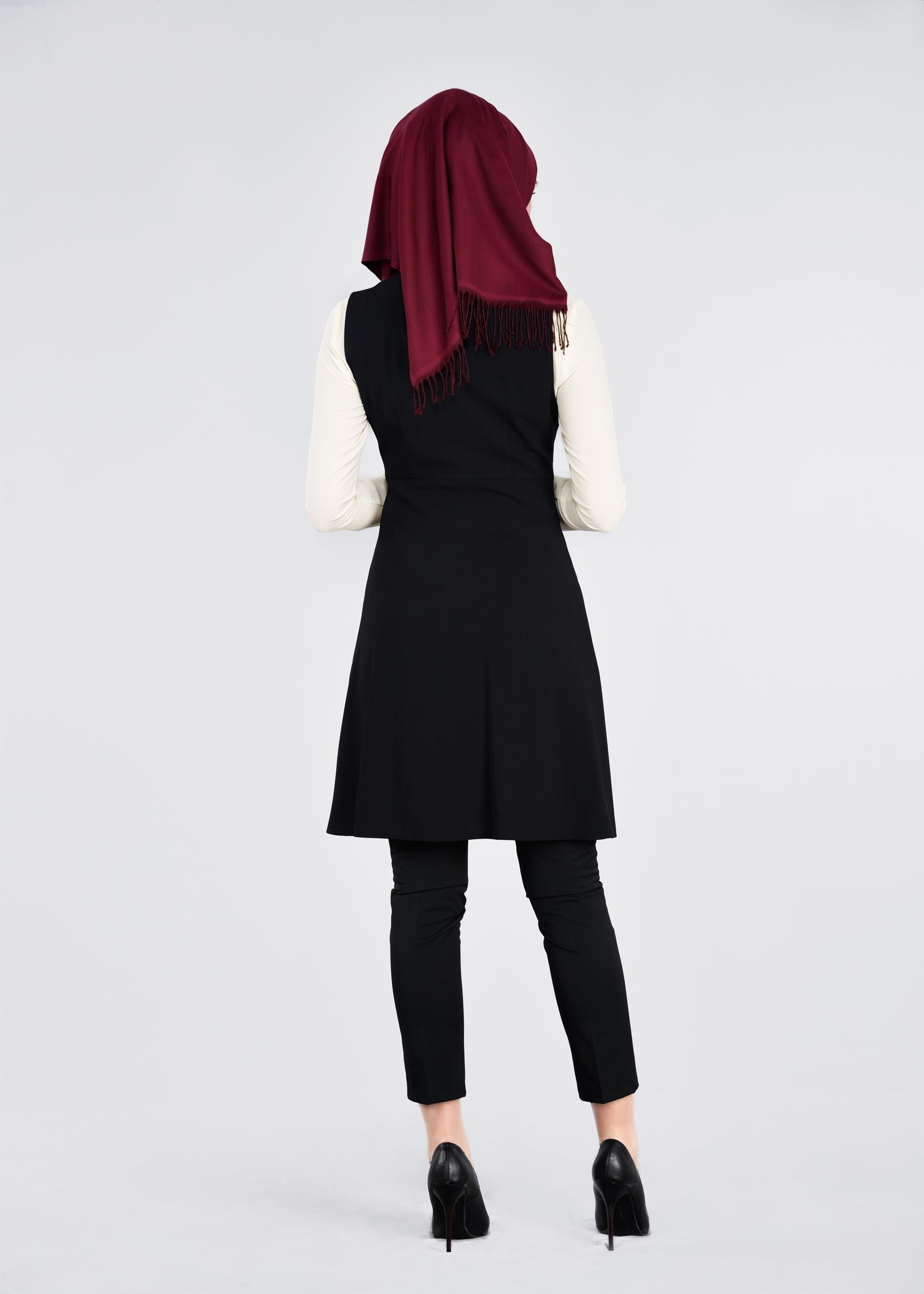 Tesettür giyim SİYAH 4512 NAZENİN 9004 2&prime;Lİ TUNİK 38/44