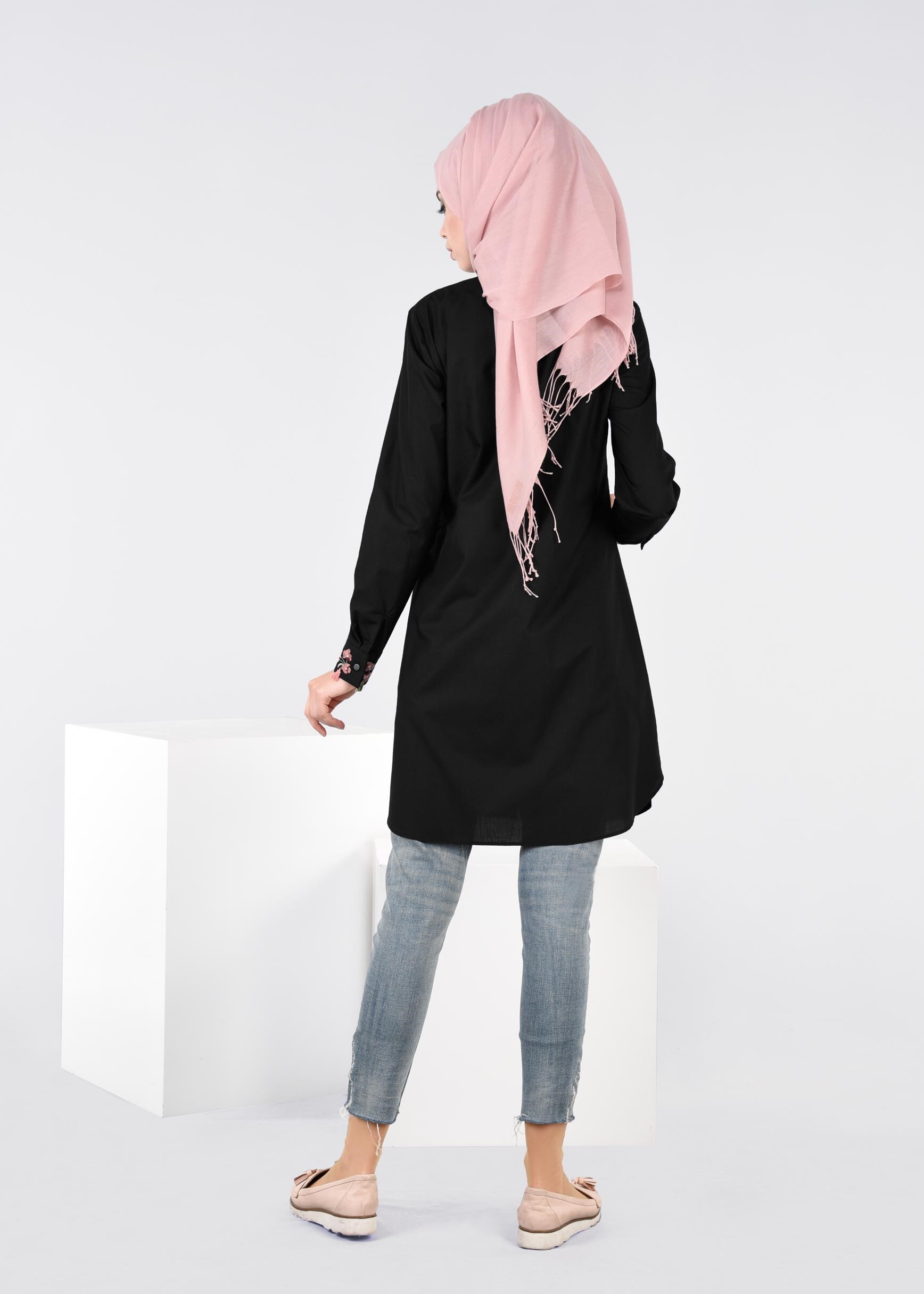 Tesettür giyim SİYAH 4514 NEW VUAL TUNİK 40/48 TEK38