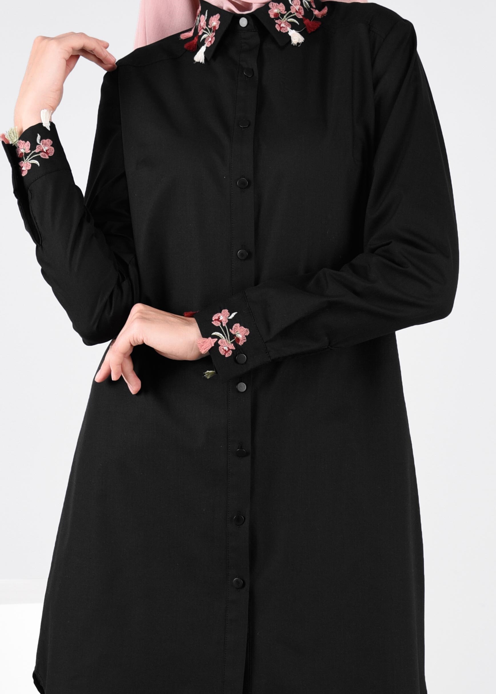 Tesettür giyim SİYAH 4514 NEW VUAL TUNİK 40/48 TEK38