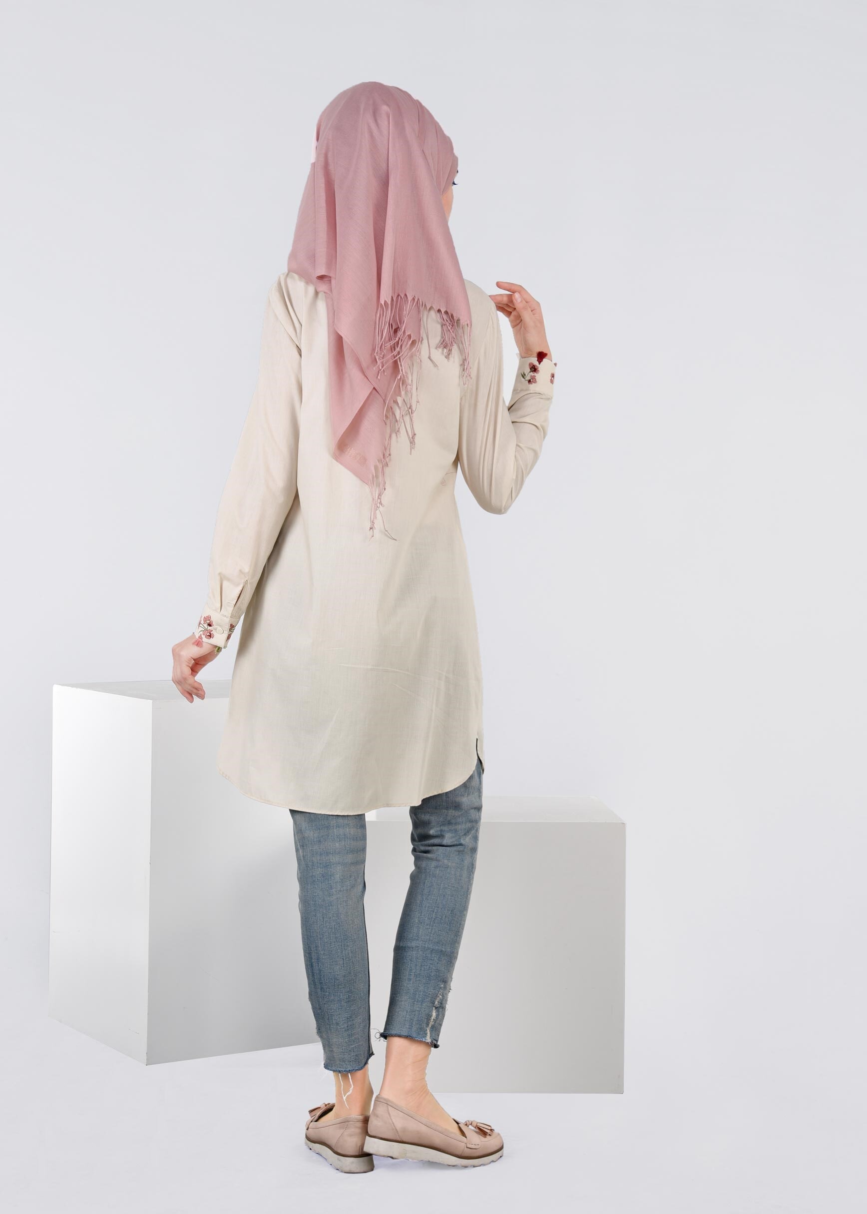 Tesettür giyim BEJ 4514 NEW VUAL TUNİK 40/48 TEK38