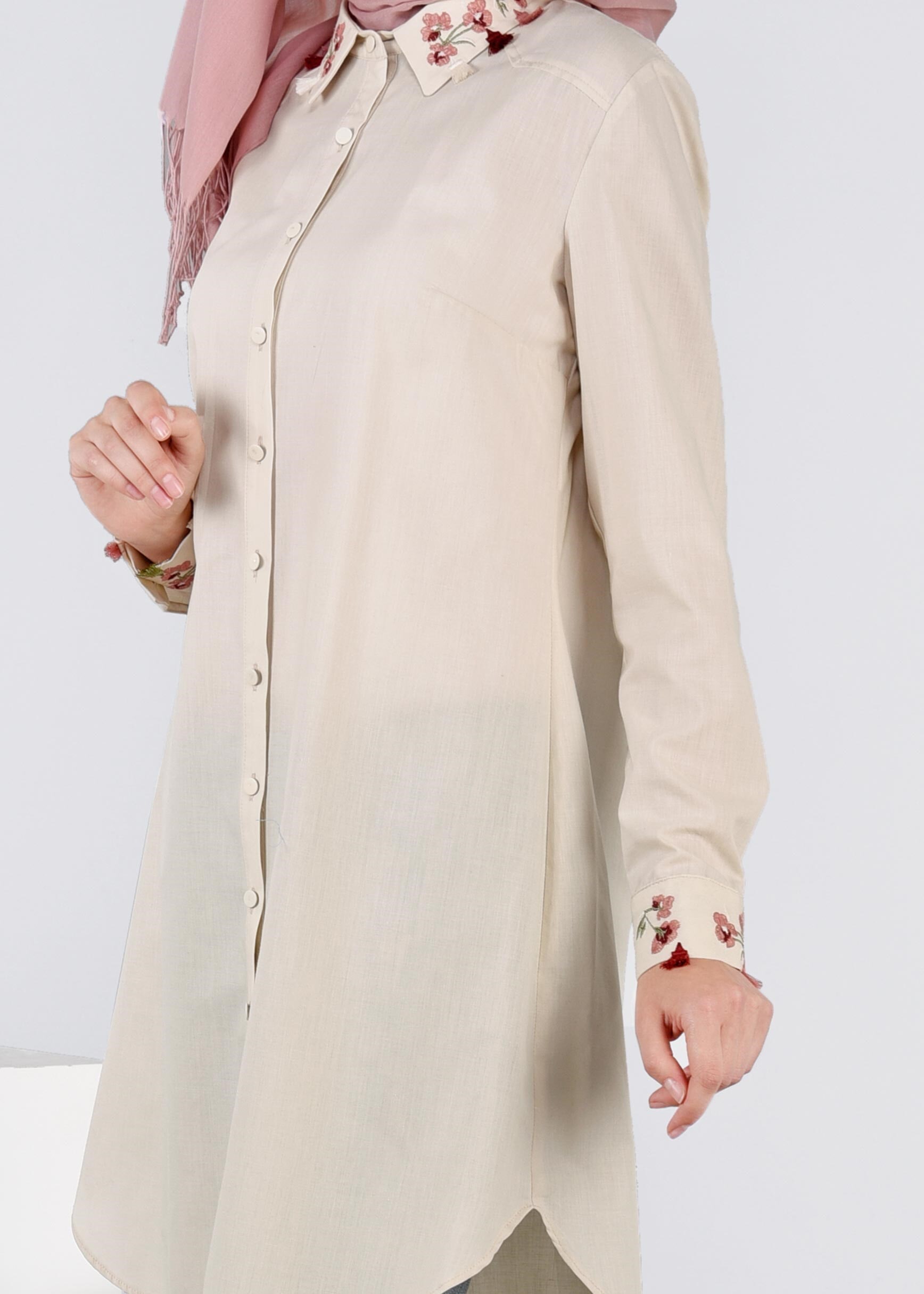 Tesettür giyim BEJ 4514 NEW VUAL TUNİK 40/48 TEK38