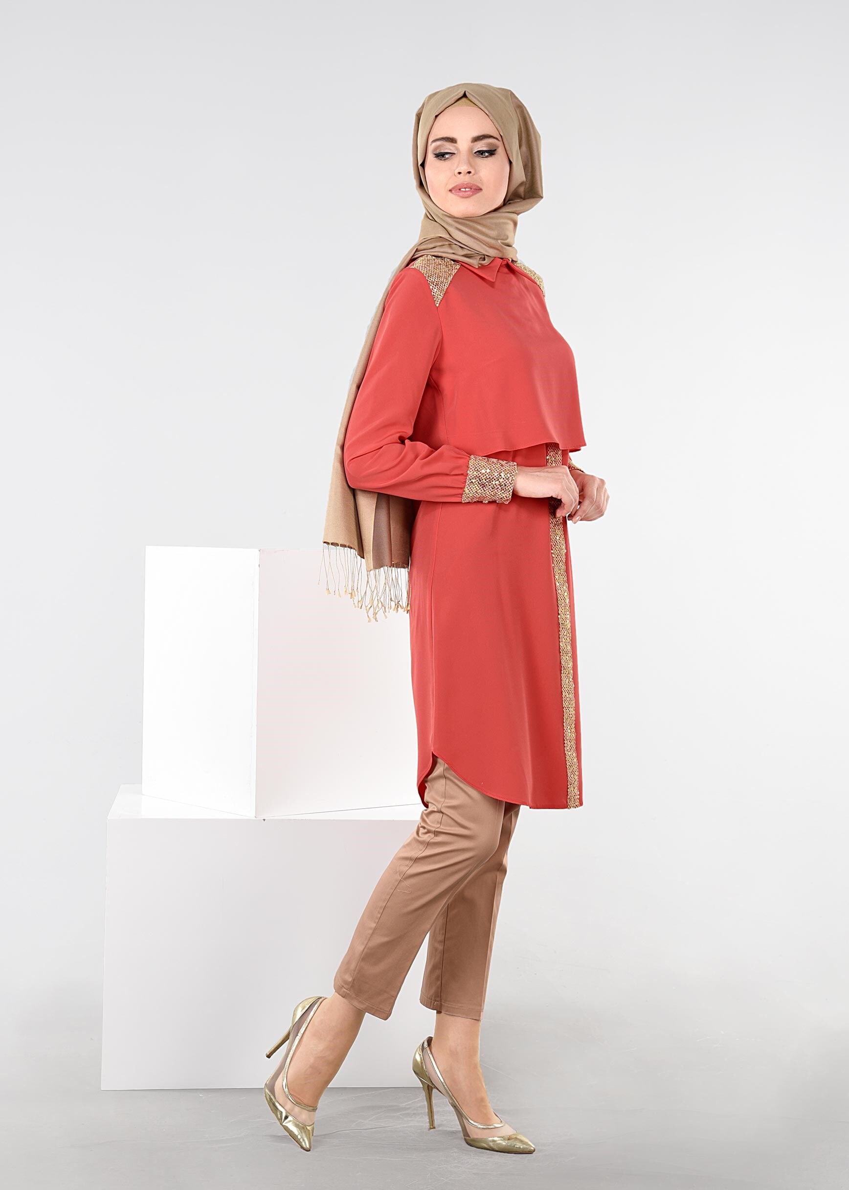 Tesettür giyim MERCAN 4518 NEW LOREN TUNİK 38/44