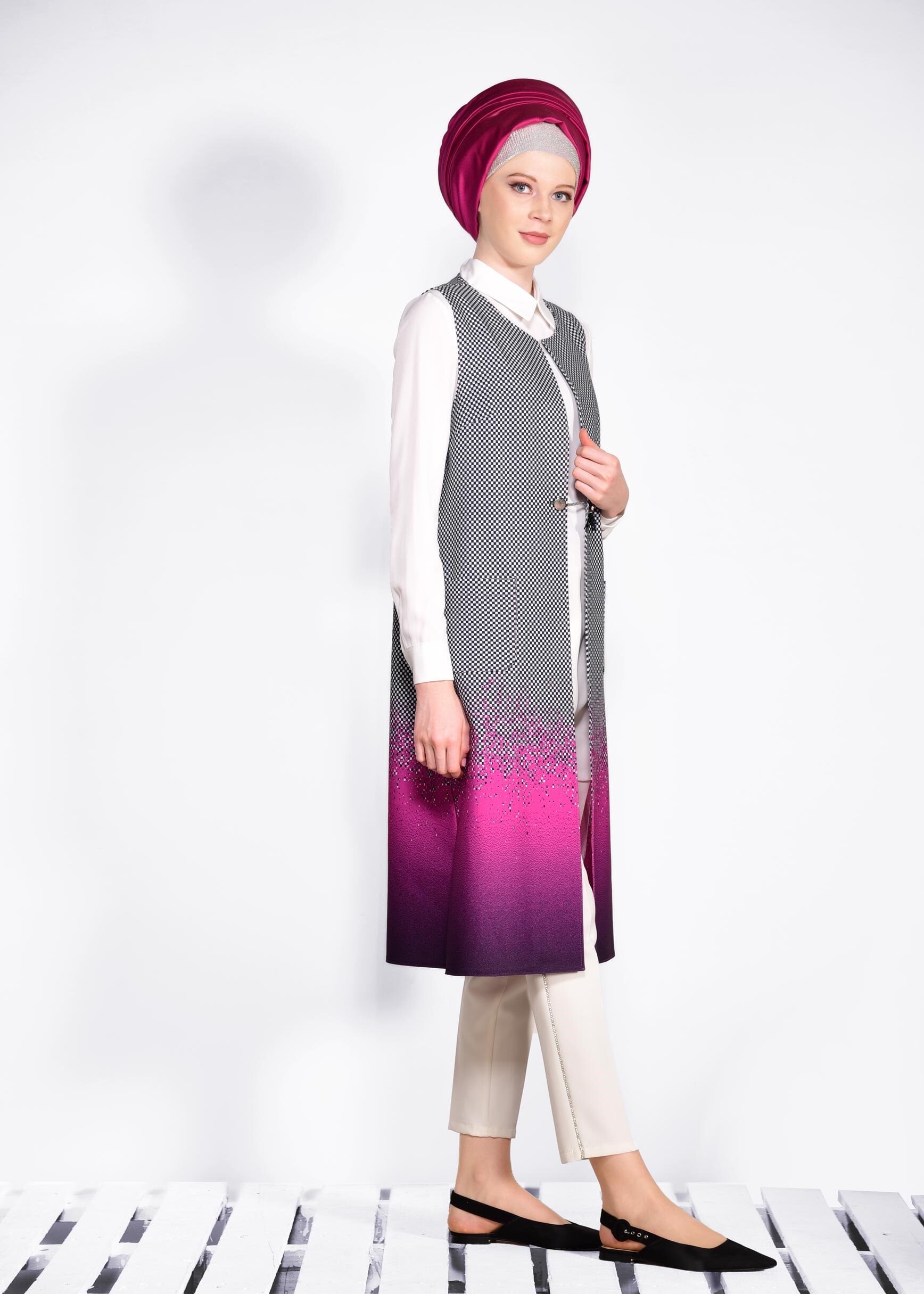 Tesettür giyim FUŞYA 4525 POWER 2246 2&prime;Lİ TUNİK 38/46