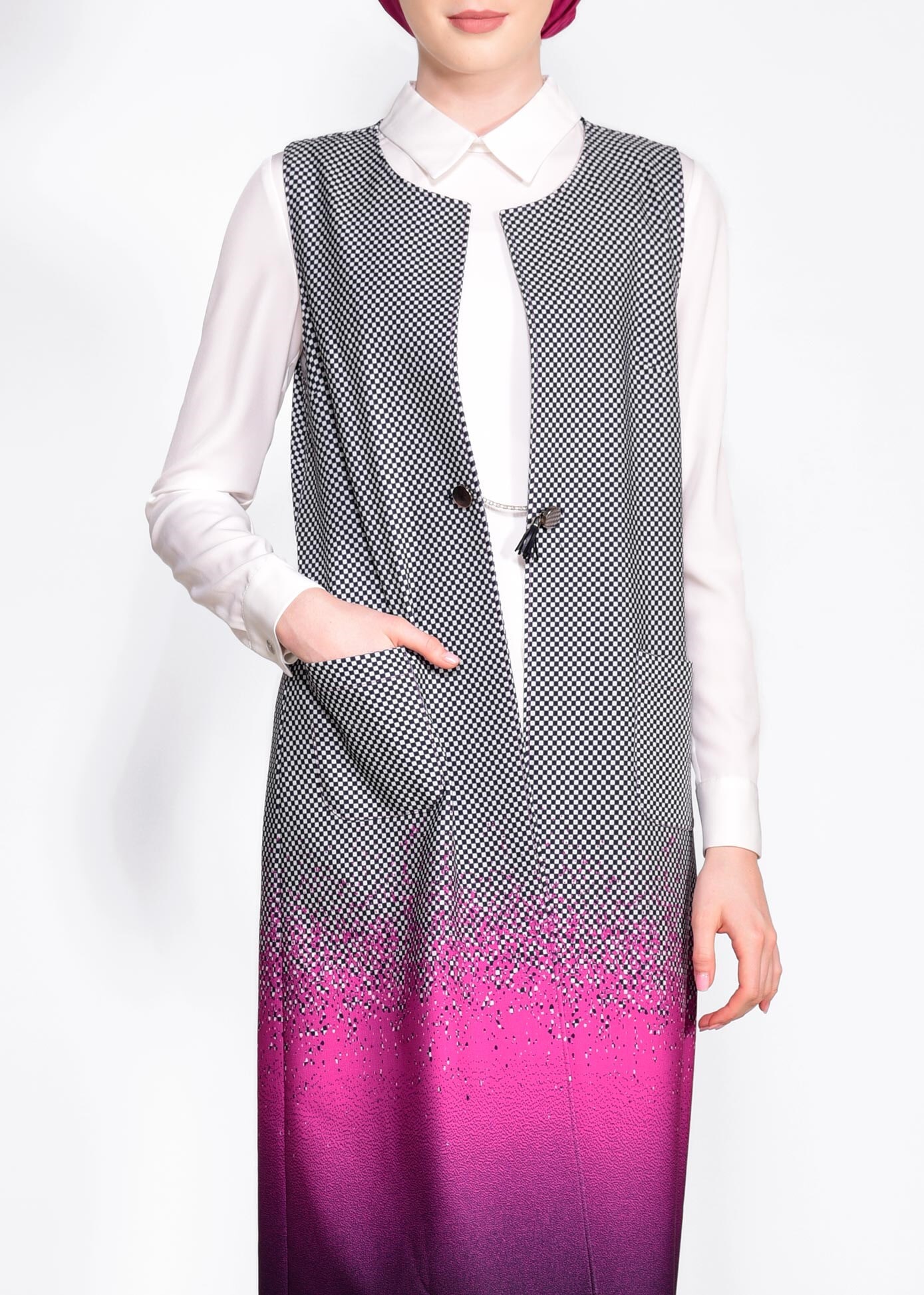 Tesettür giyim FUŞYA 4525 POWER 2246 2&prime;Lİ TUNİK 38/46