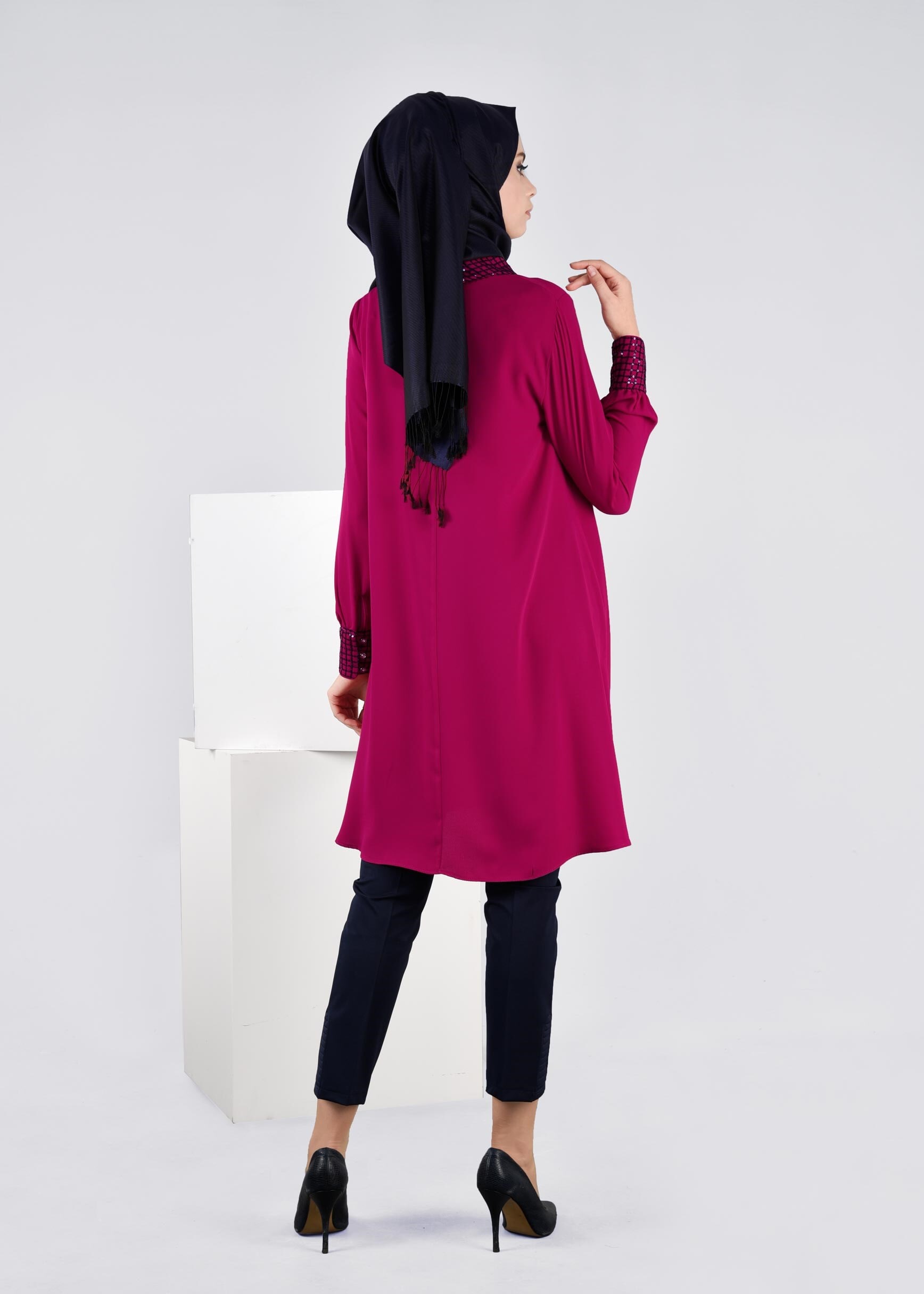 Tesettür giyim FUŞYA 4535 6277 TUNİK 38/46