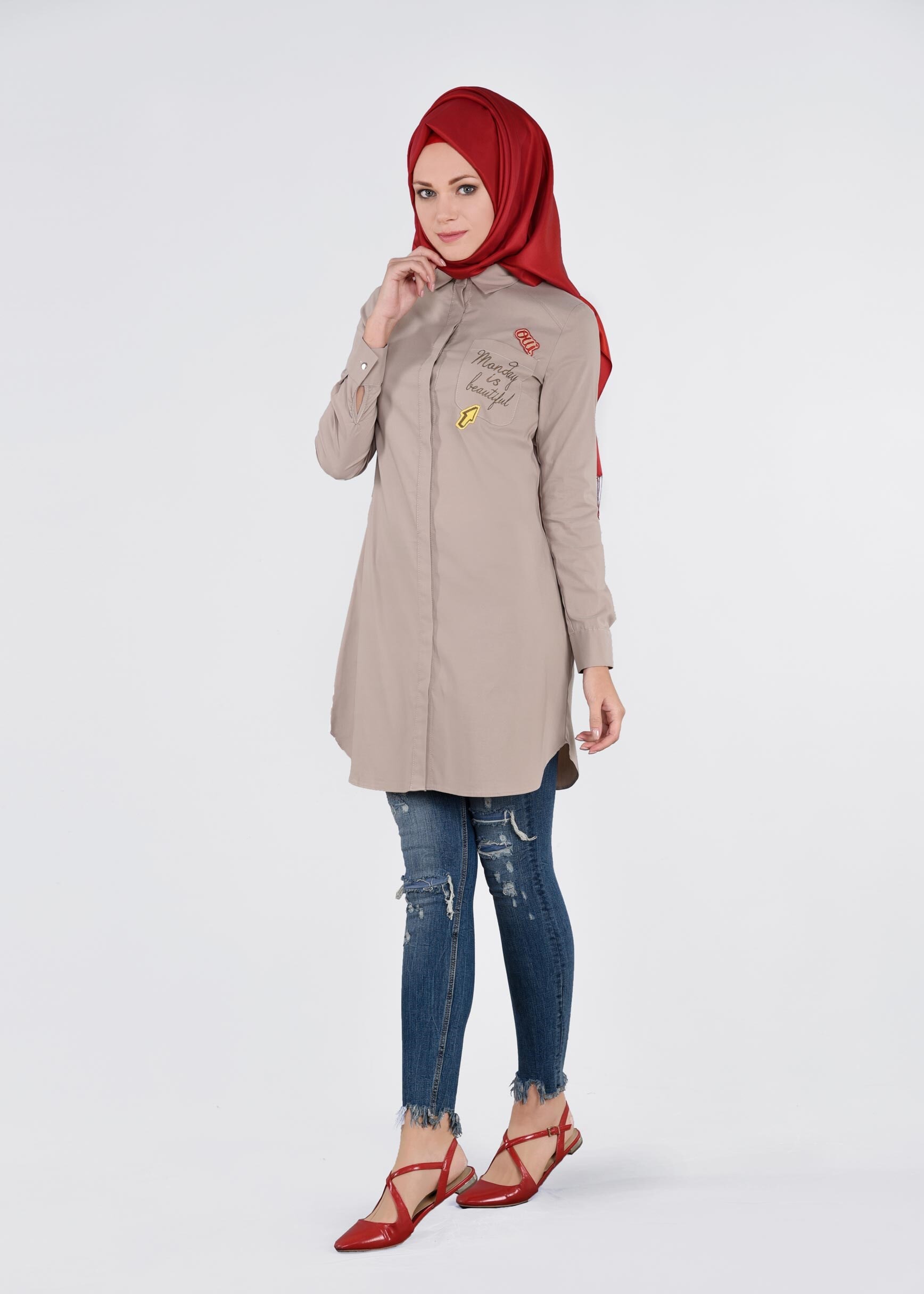 Tesettür giyim VİZON 4551 SAFİR 103 TUNİK 36/44(38-40) TEK42