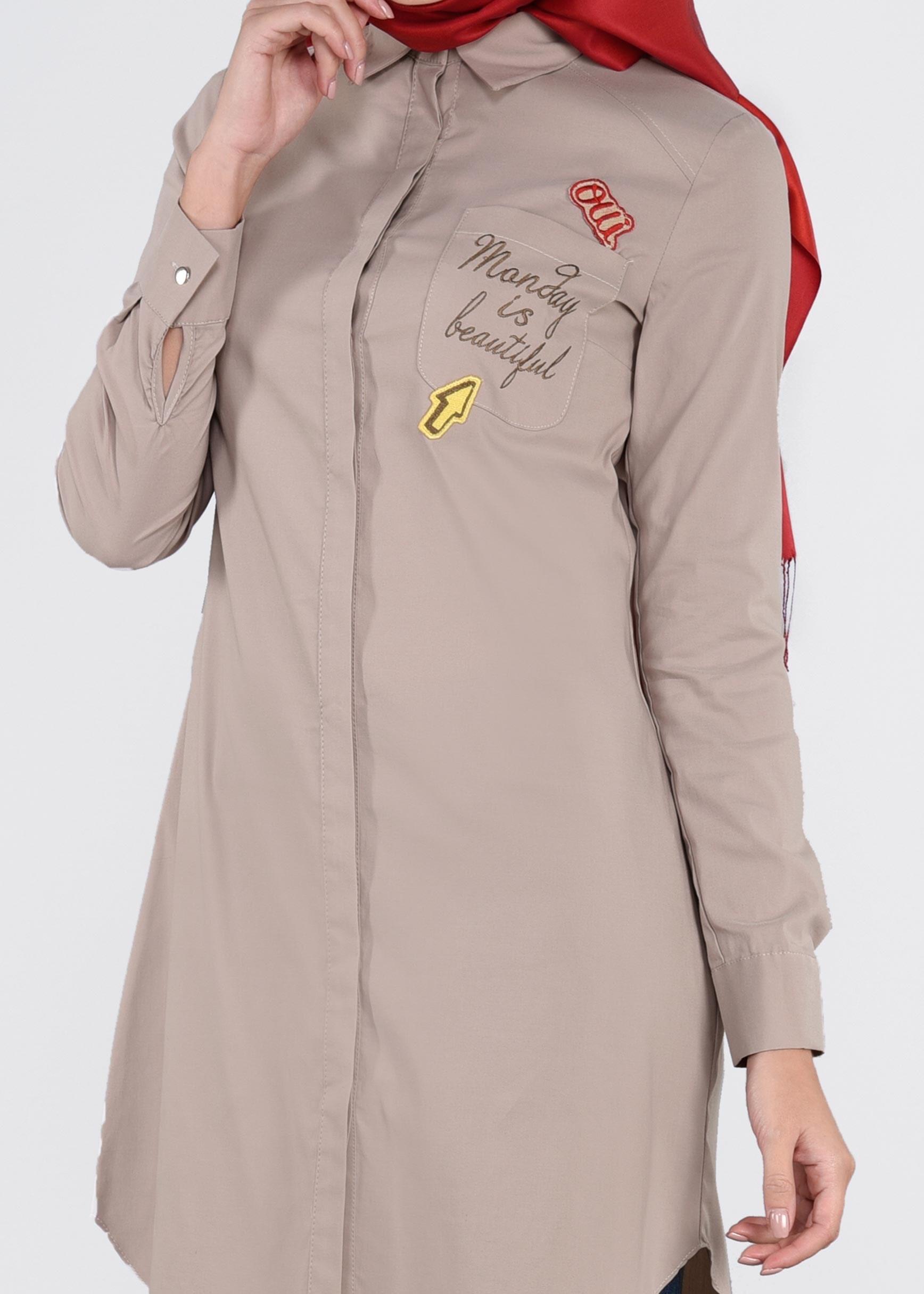 Tesettür giyim VİZON 4551 SAFİR 103 TUNİK 36/44(38-40) TEK42