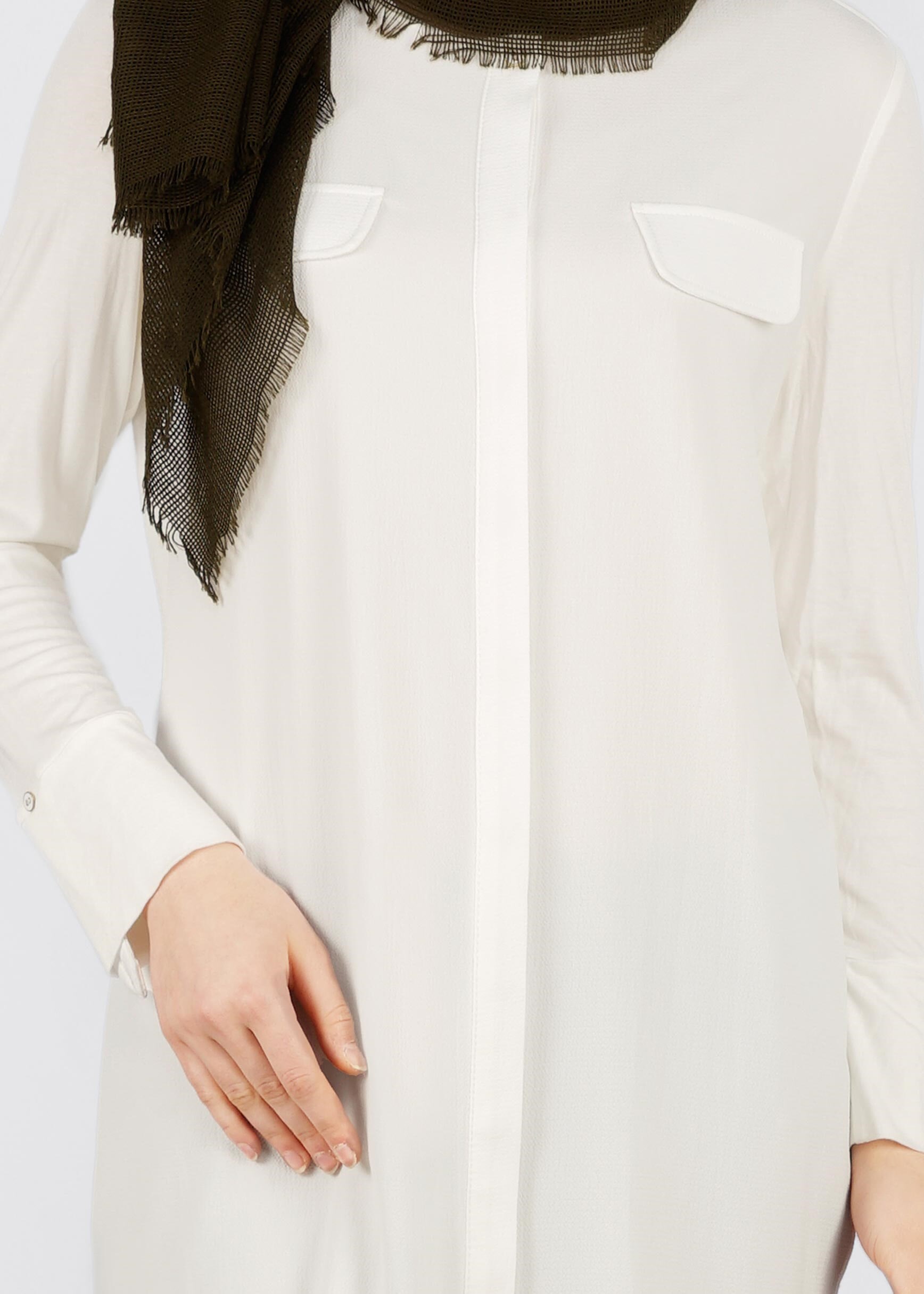 Tesettür giyim BEYAZ 4646 LİMA 7536 TUNİK 38/46