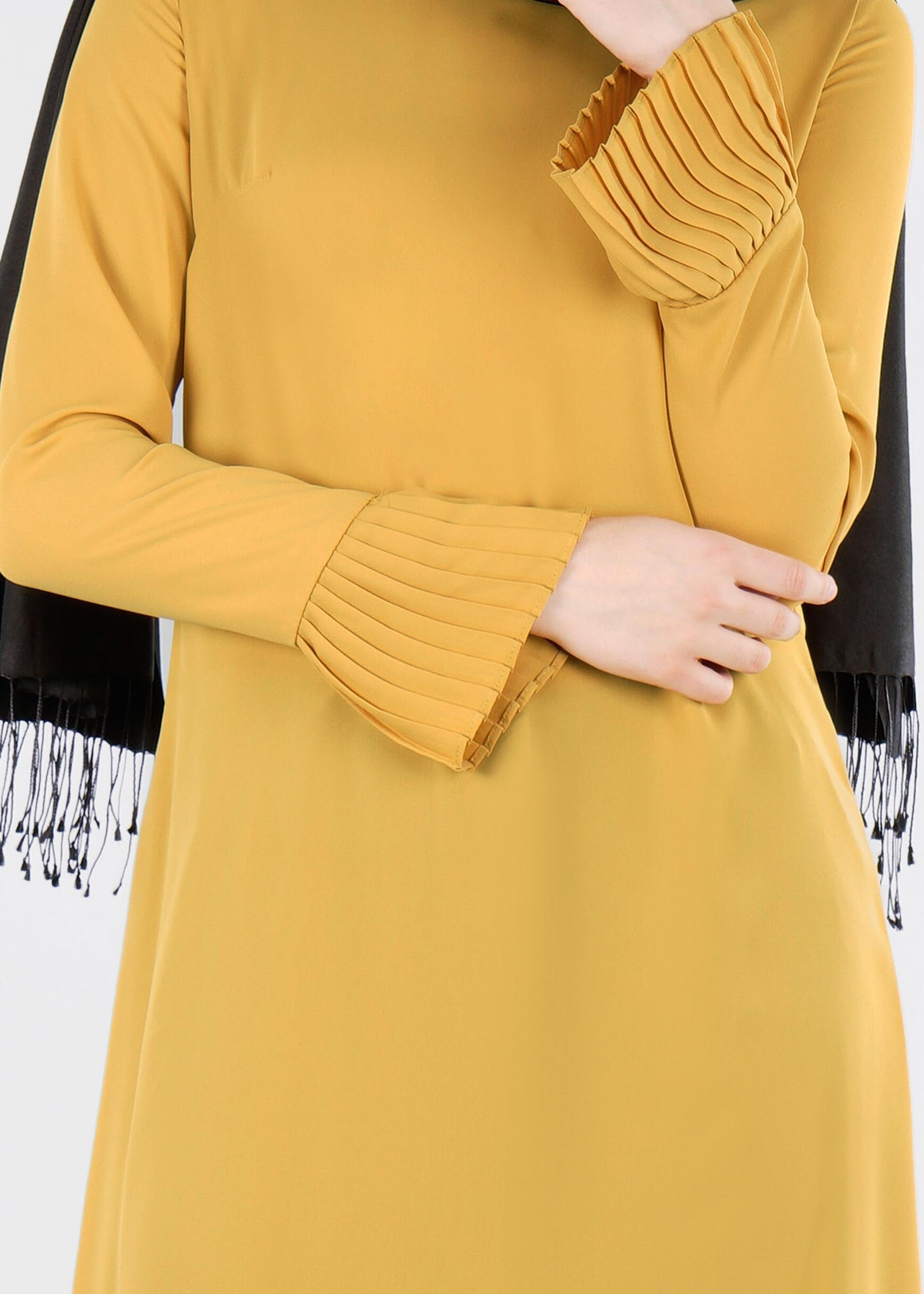 Tesettür giyim SARI 4807 ESİNTİ TESETTÜR TUNİK 38/48 TEK40