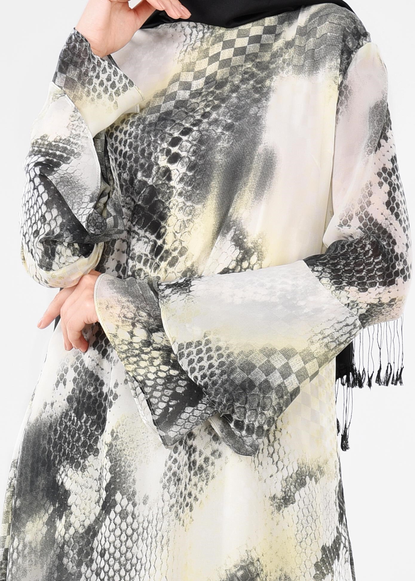 Tesettür giyim GRİ 4447-1 EVİTA 6465 TUNİK 40/48 TEK38