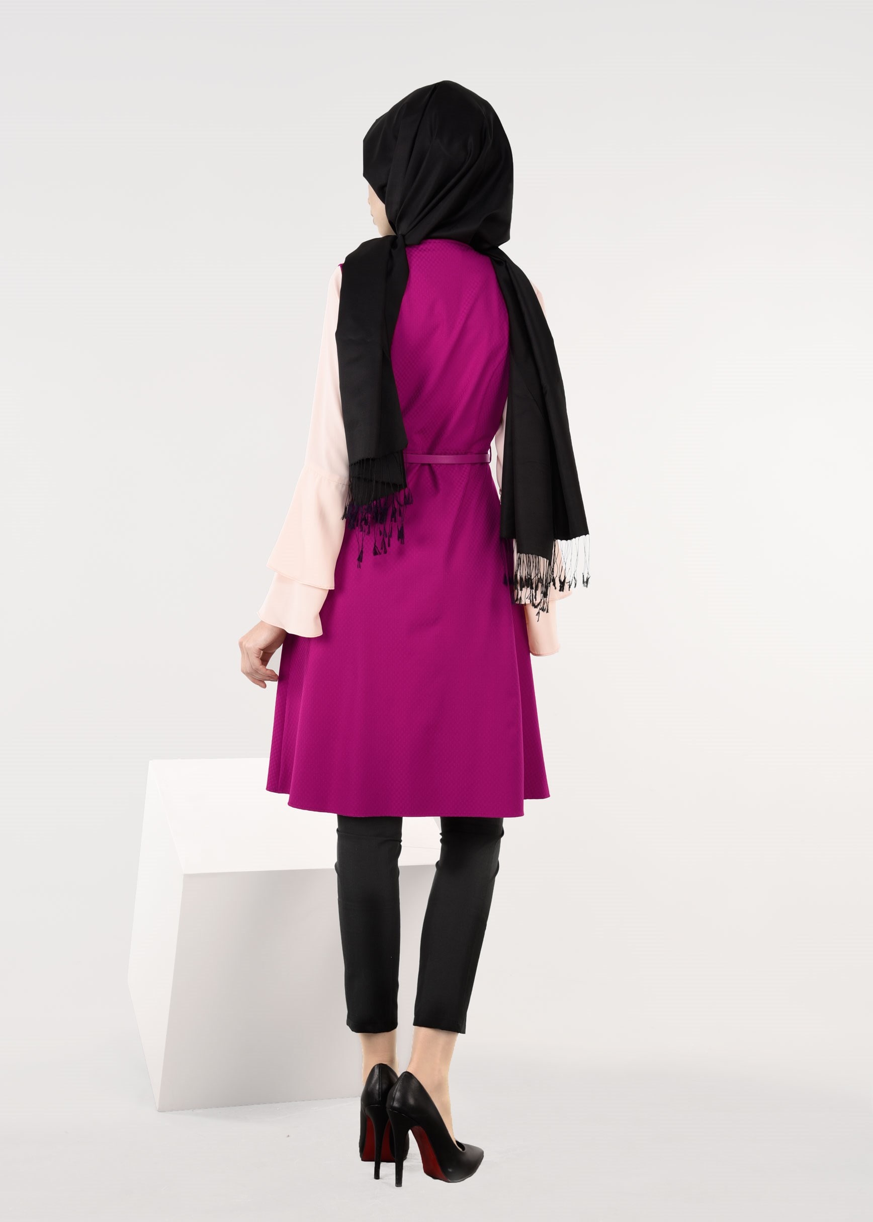 Tesettür giyim FUŞYA 4472-1 SENA 8960 TESETTÜR 2&prime;Lİ TUNİK 36/44 TEK38