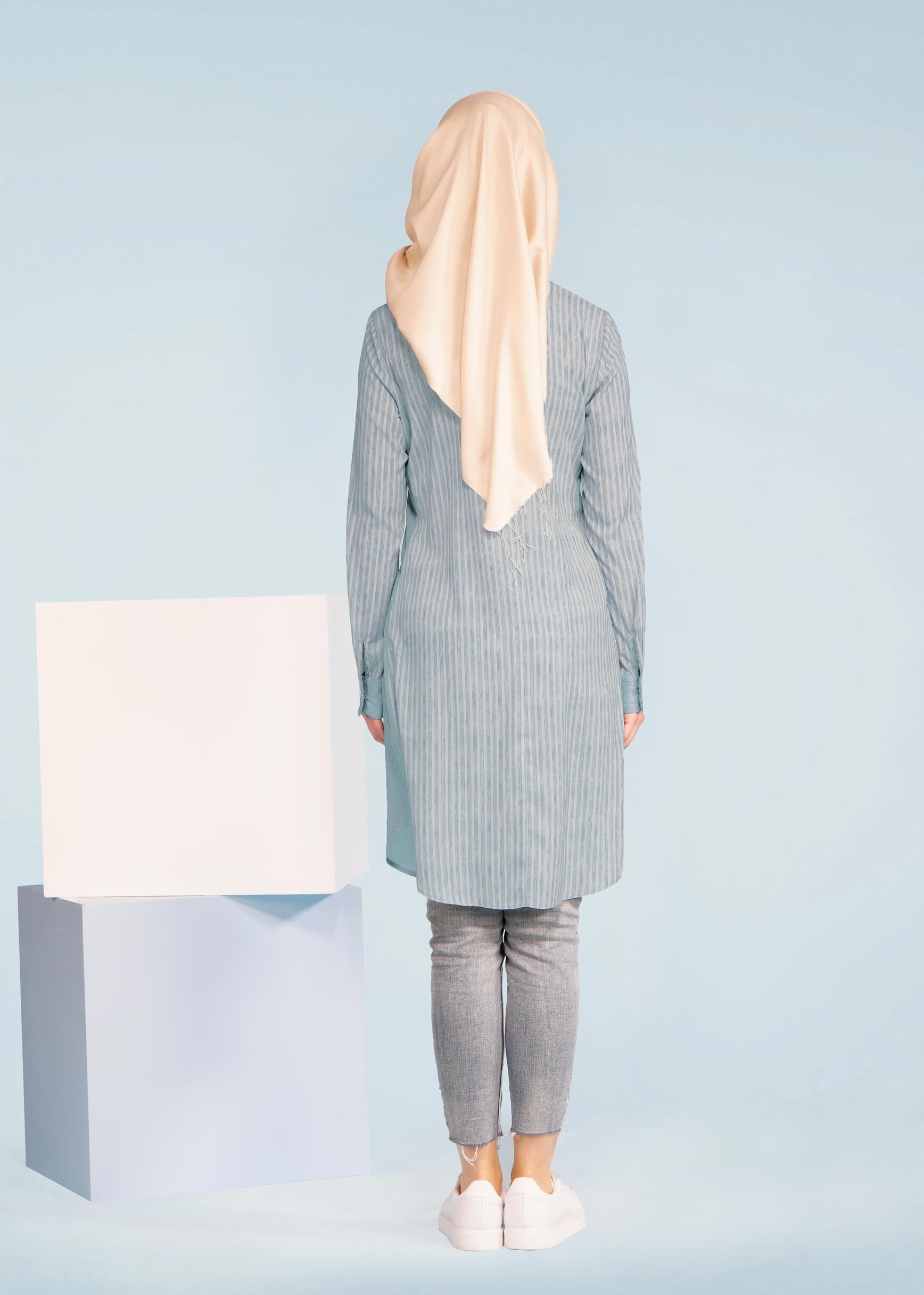 Tesettür giyim MAVİ 4921-1 ROSA 9783 TUNİK 38/46 TEK40